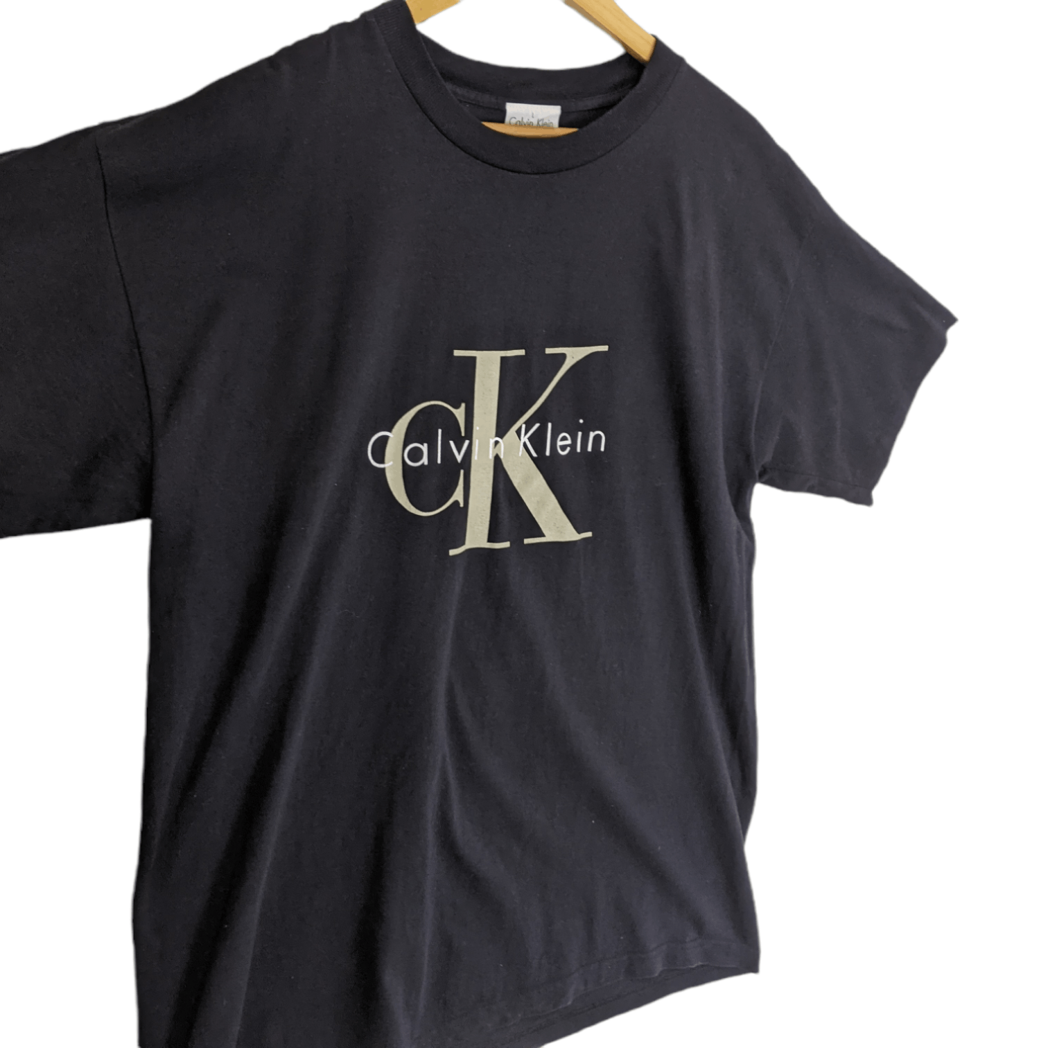 Calvin Klein × Vintage Vintage 90's CALVIN KLEIN Big Logo T-Shirt Single Stitches Size US L / EU 52-54 / 3 - 3 Thumbnail