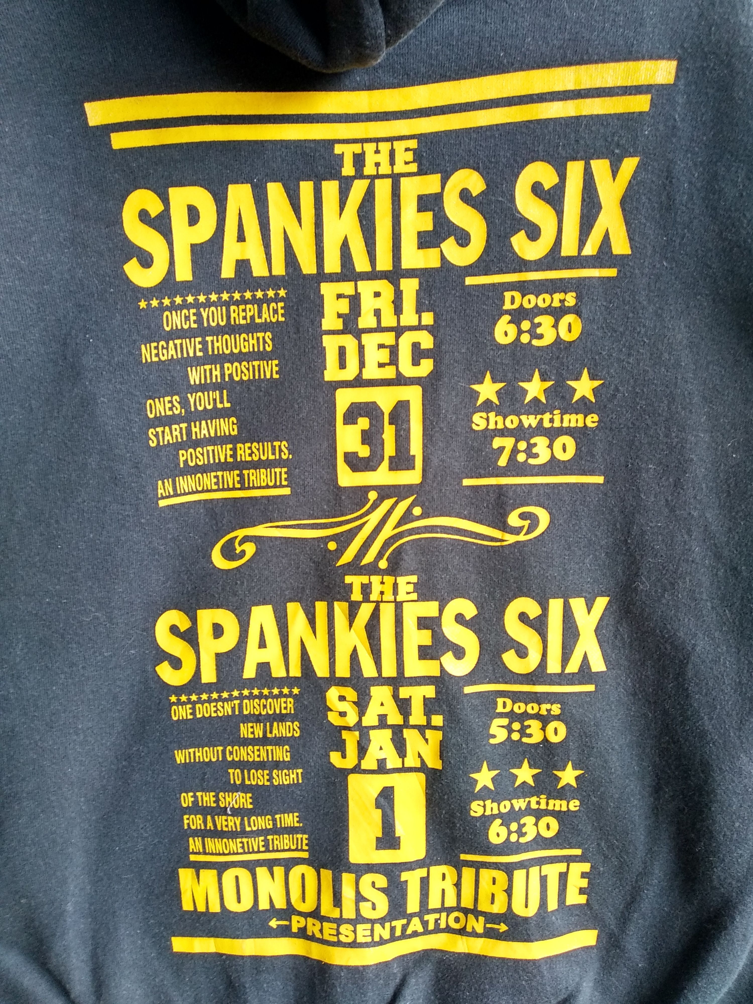 Band Tees × Japanese Brand The Spankies Six Band Sweater Hoodie/Size M/Black Colour Size US M / EU 48-50 / 2 - 4 Thumbnail