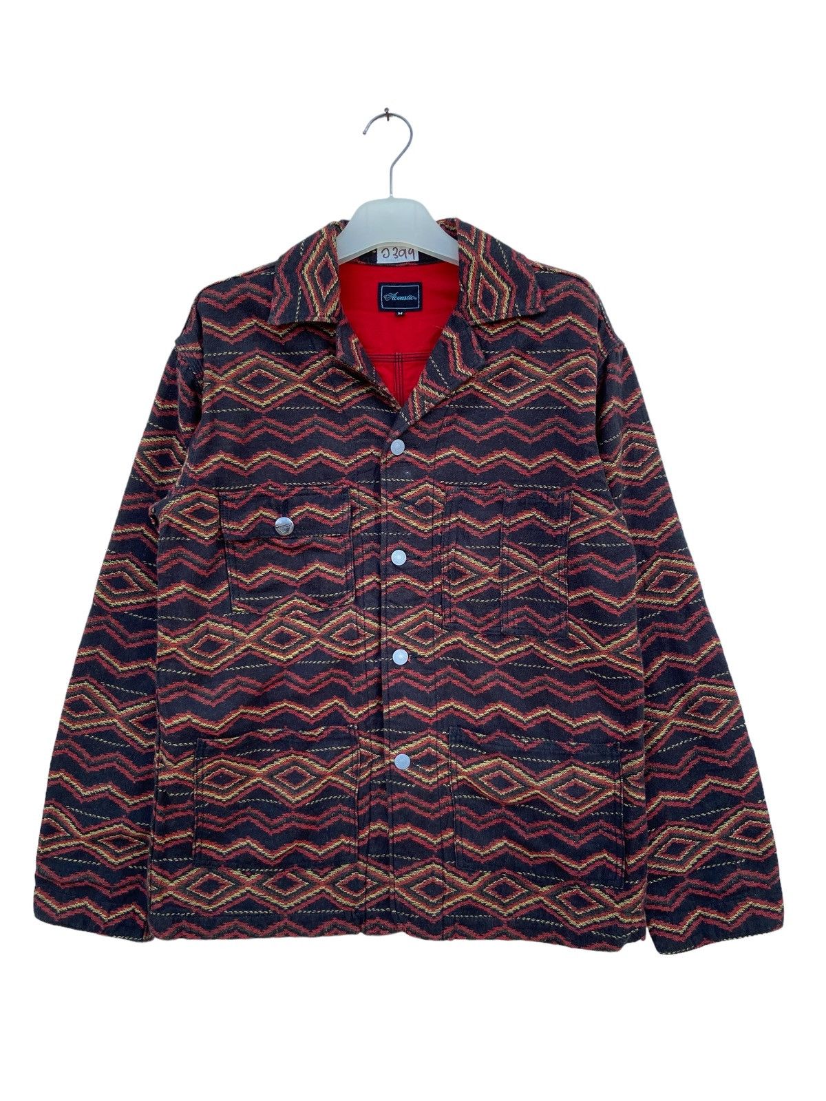 image of Winter Session Acoustic Aztec Chimayo Worker Jacket in Blue Red, Men's (Size Medium)