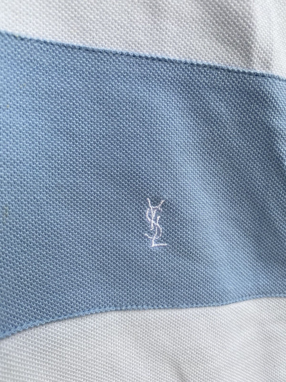 Yves Saint Laurent YSL Polo Logo Summer YSL T-shirt blue white Size US M / EU 48-50 / 2 - 3 Thumbnail