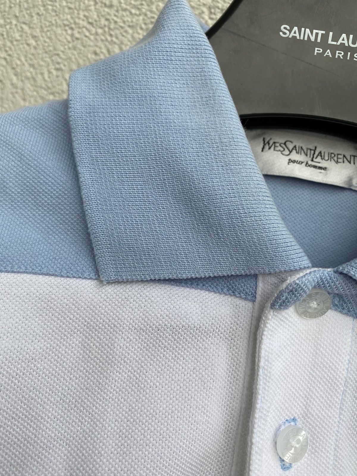Yves Saint Laurent YSL Polo Logo Summer YSL T-shirt blue white Size US M / EU 48-50 / 2 - 9 Thumbnail