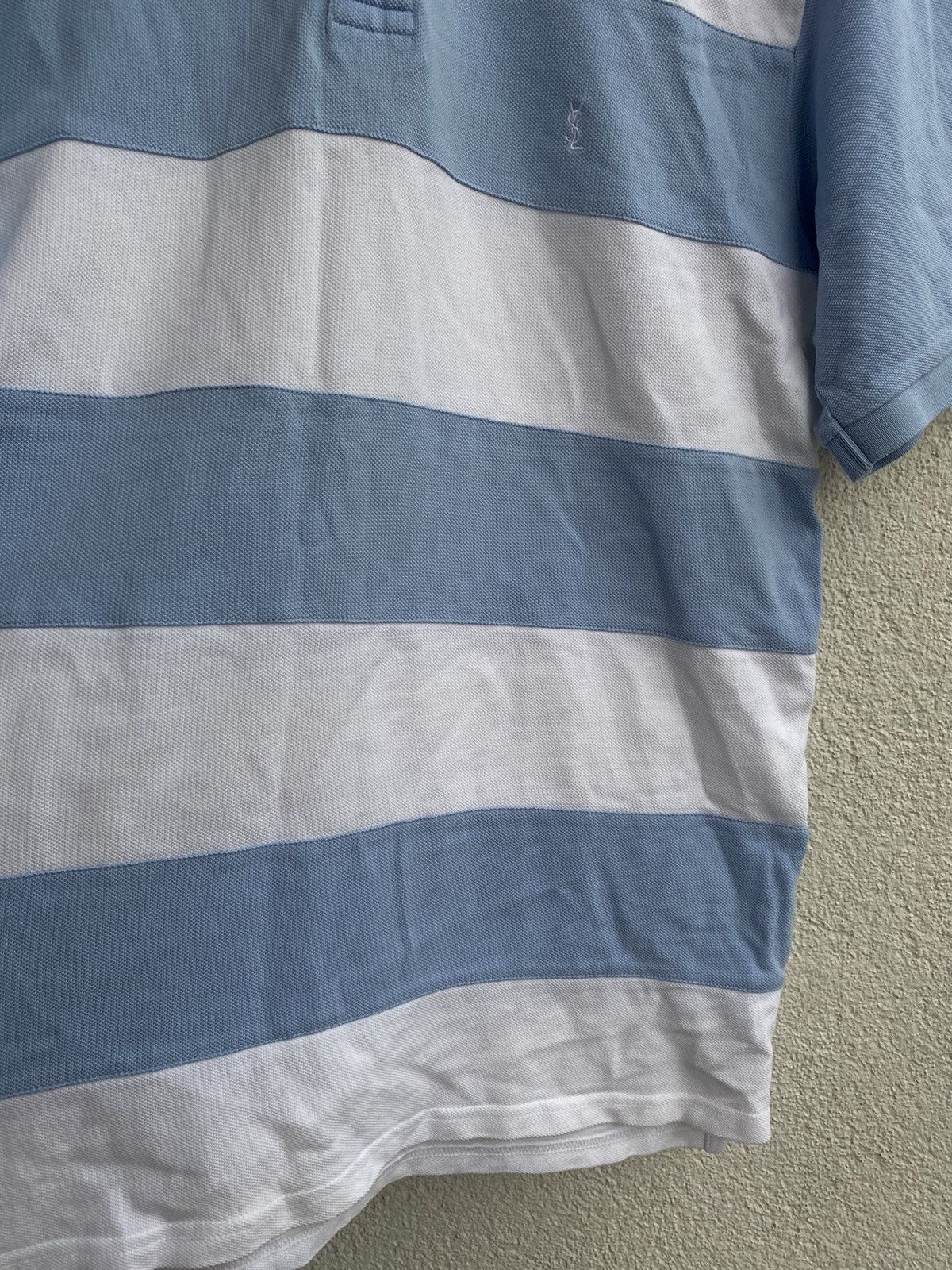 Yves Saint Laurent YSL Polo Logo Summer YSL T-shirt blue white Size US M / EU 48-50 / 2 - 19 Thumbnail