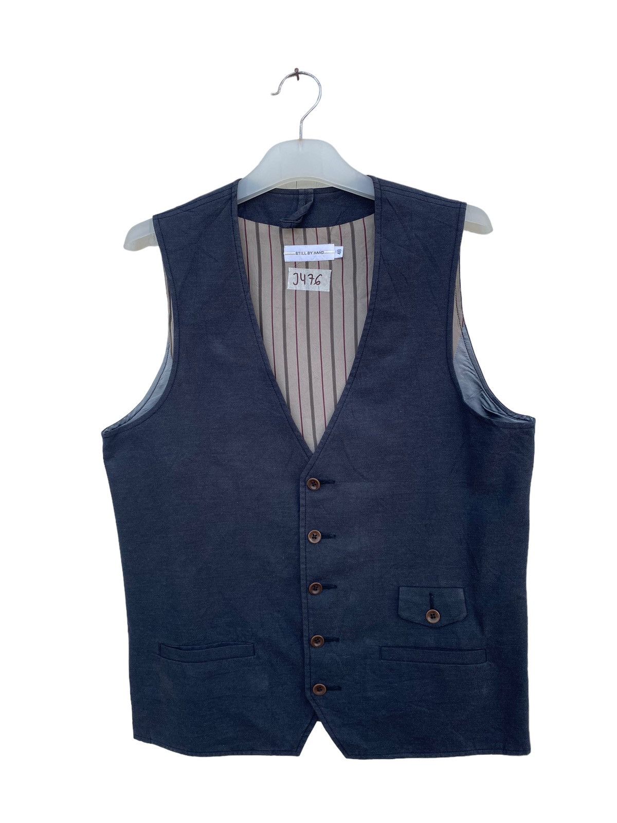 image of Still By Hand Vest in Dark Blue, Men's (Size Medium)