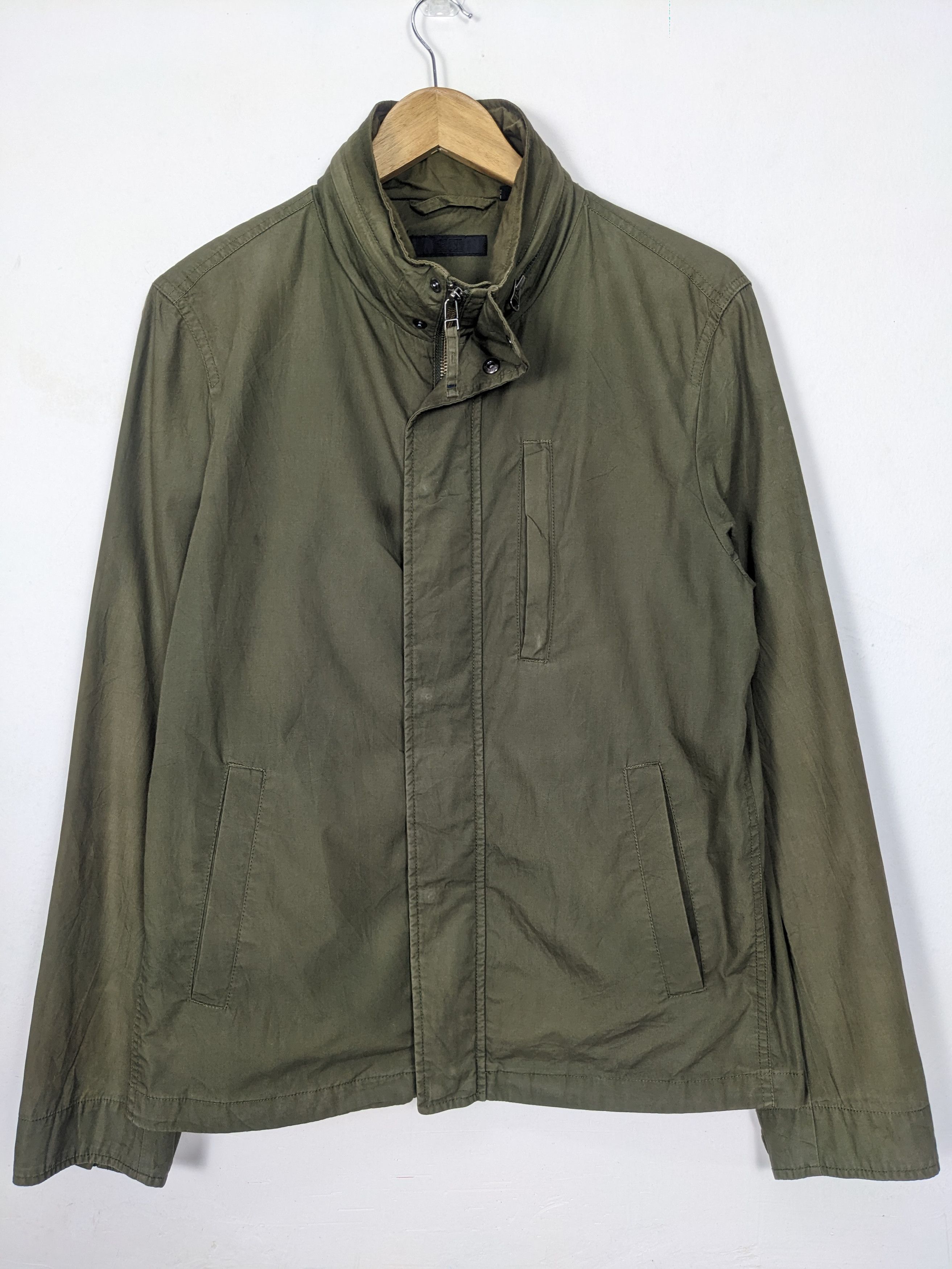 image of Vintage Uniqlo Military Cotton Jacket in Miltary Green, Men's (Size Medium)