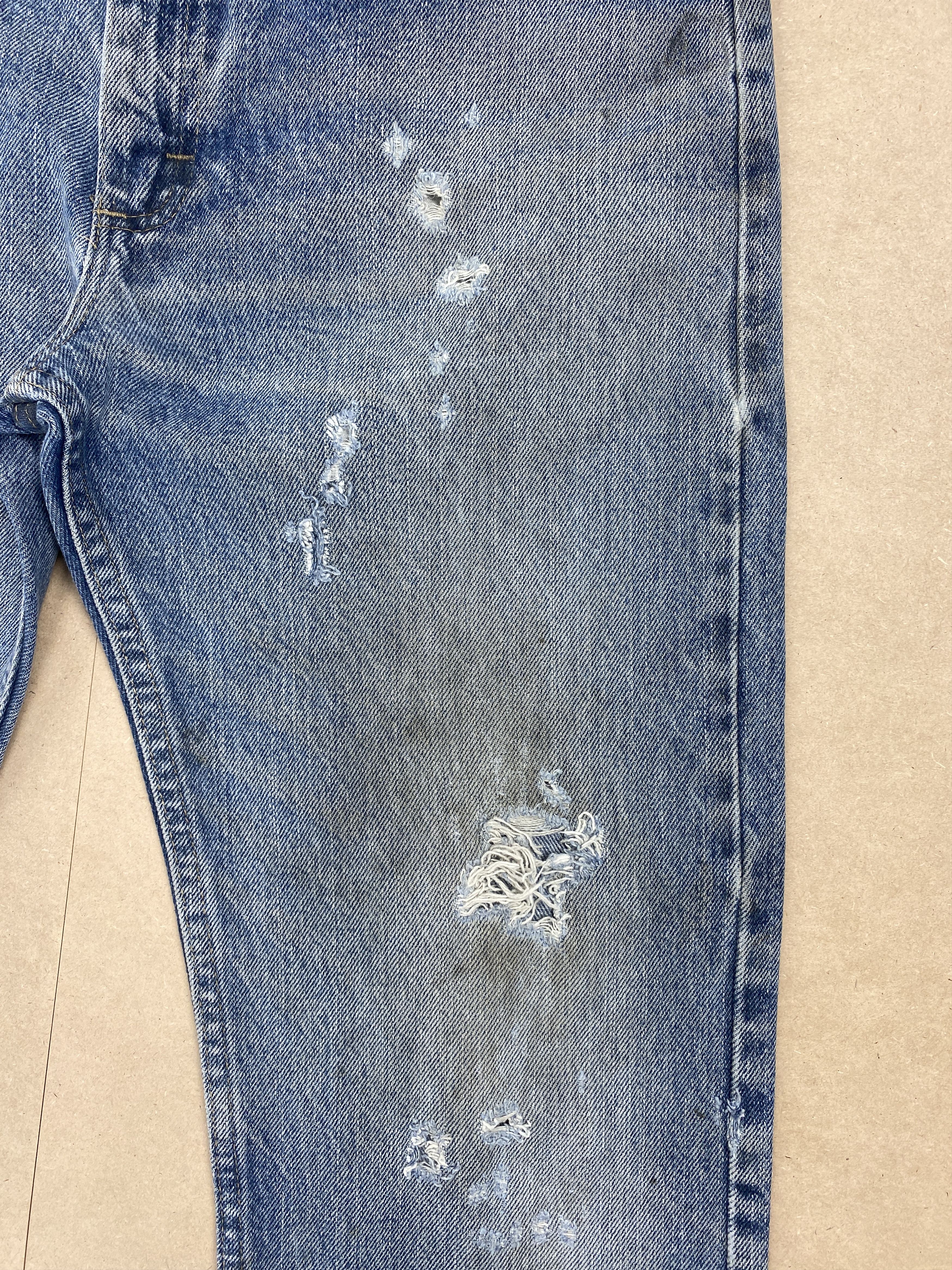 Vintage × Wrangler Vintage Wrangler Distressed Faded StraightCut Mid Wash Jeans Size US 31 - 3 Thumbnail