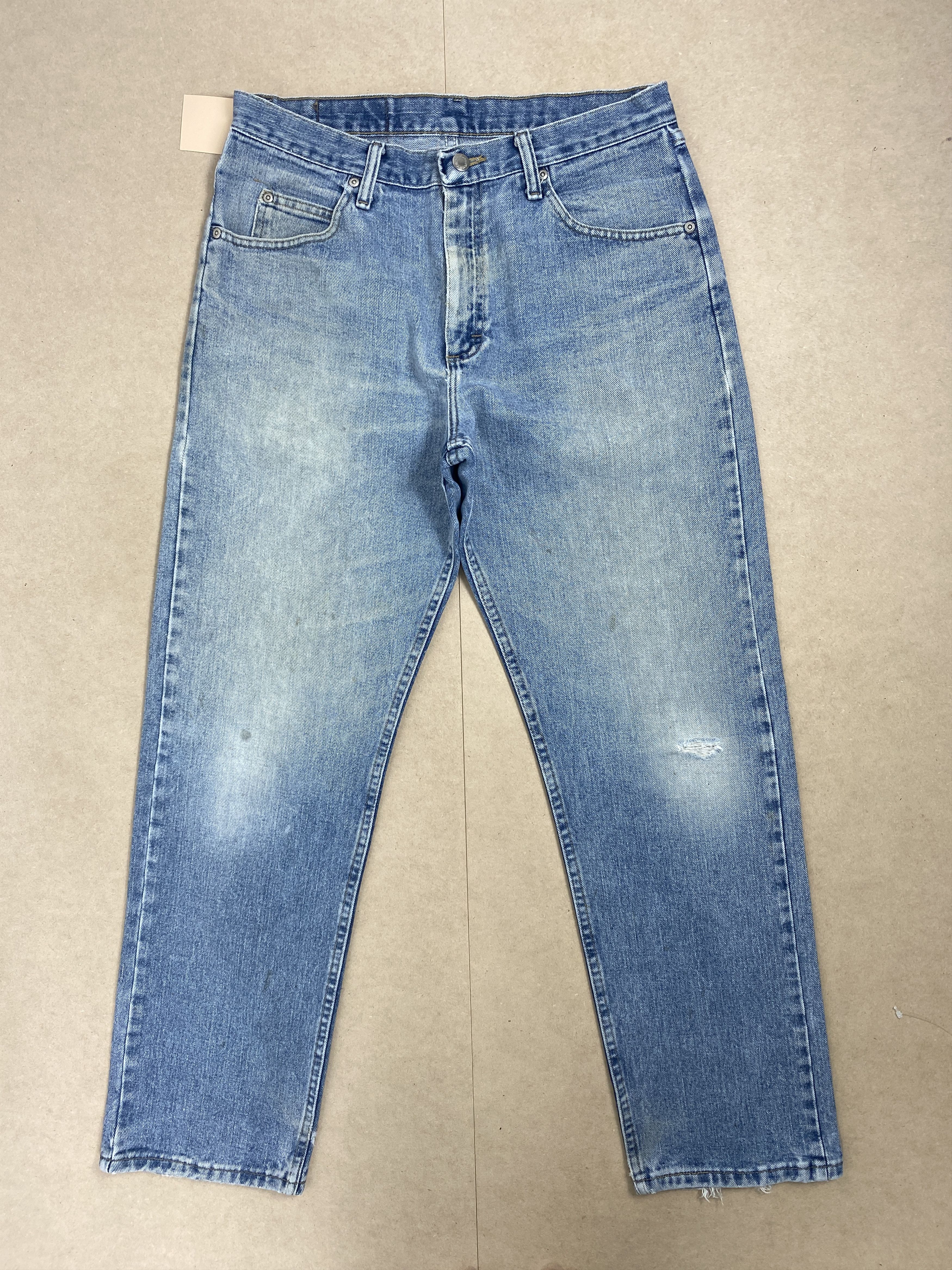 image of Vintage Wrangler Straight Cut Faded Light Wash Jeans, Men's (Size 33)