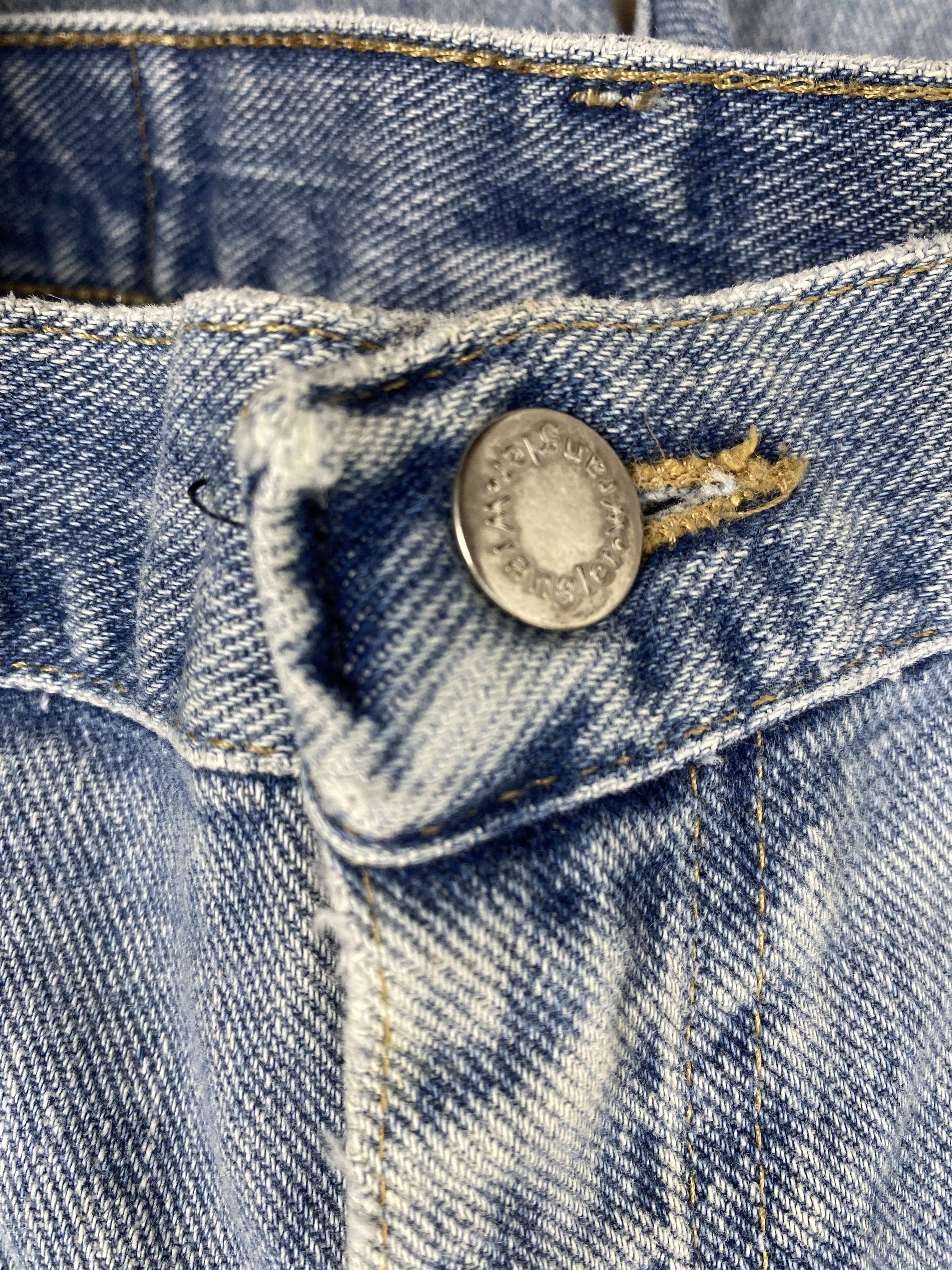 Vintage × Wrangler Vintage Wrangler Straight Cut Faded Light Wash Jeans Size US 33 - 12 Thumbnail