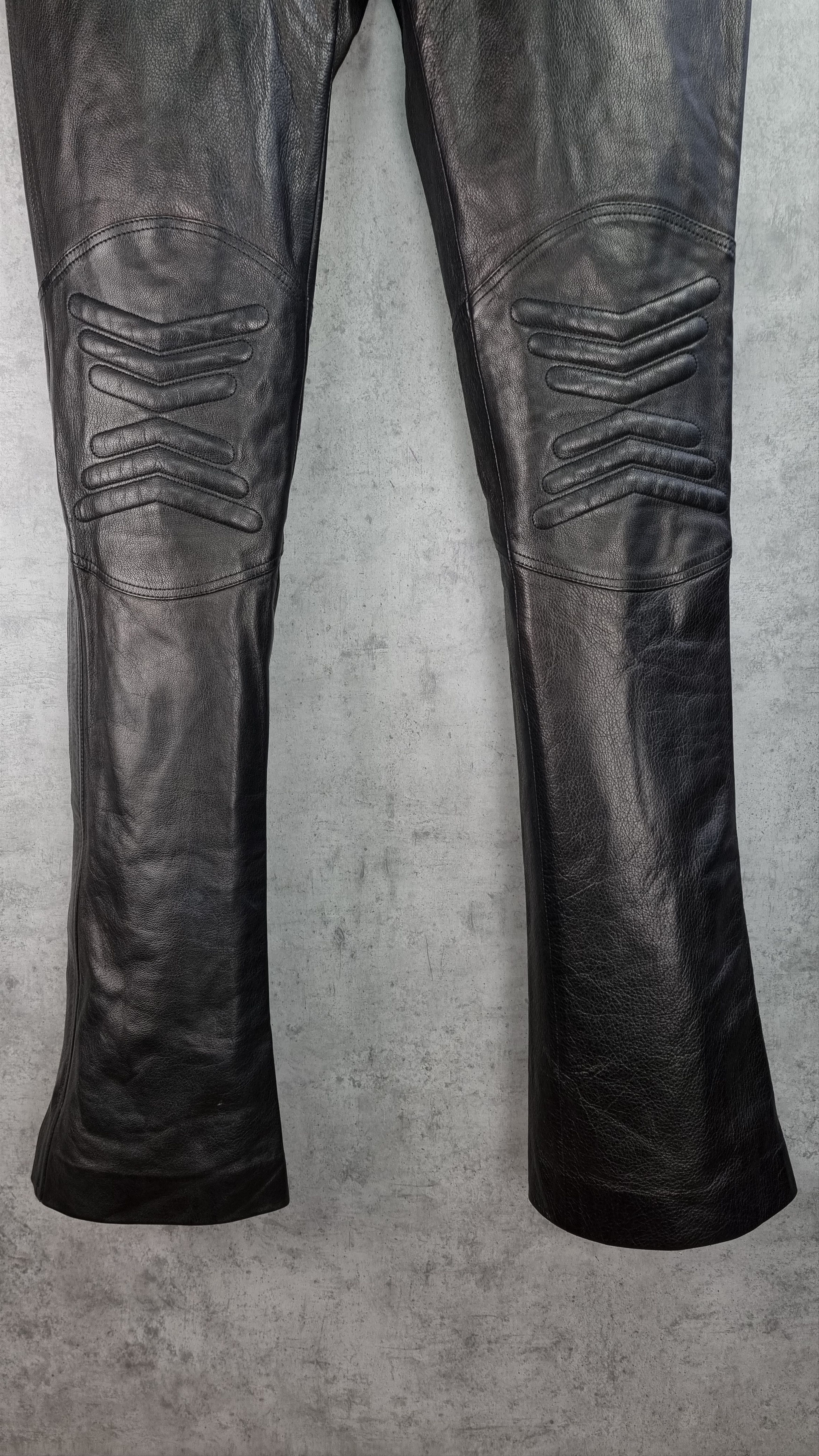 Gucci × Leather × Tom Ford 90s Gucci Leather Double Knees Biker Pants TOM FORD era Size US 32 / EU 48 - 20 Thumbnail