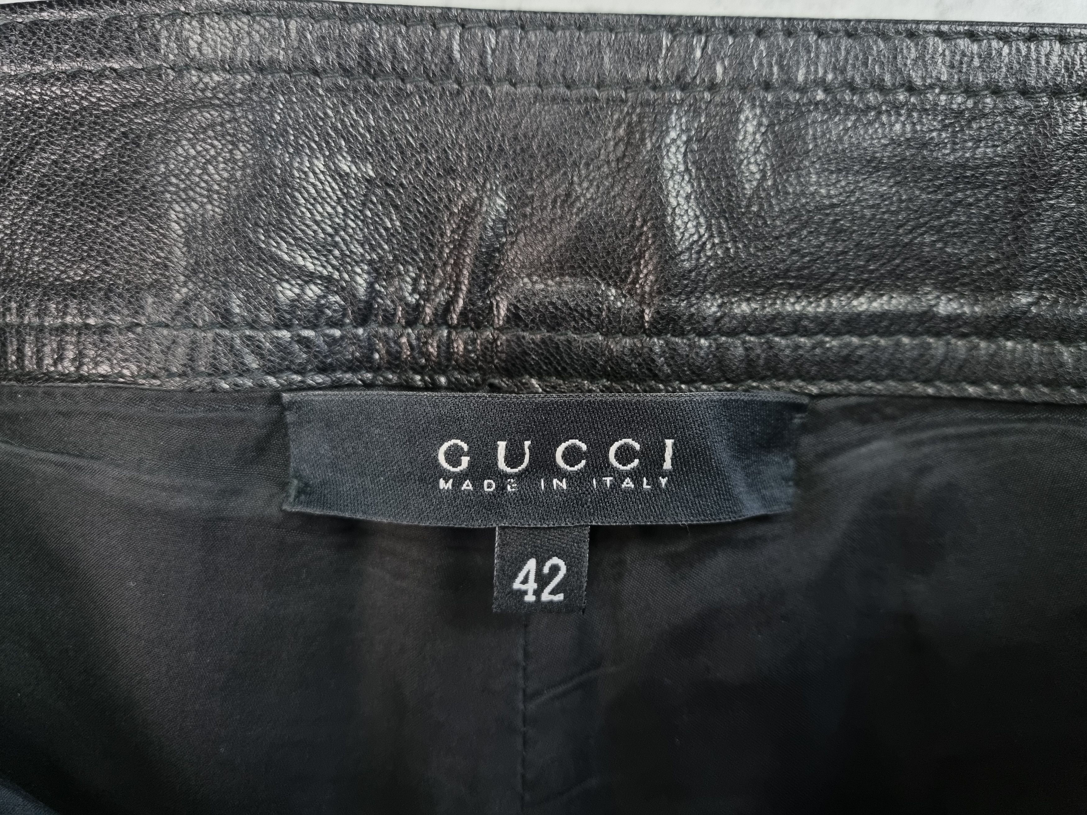 Gucci × Leather × Tom Ford 90s Gucci Leather Double Knees Biker Pants TOM FORD era Size US 32 / EU 48 - 6 Thumbnail