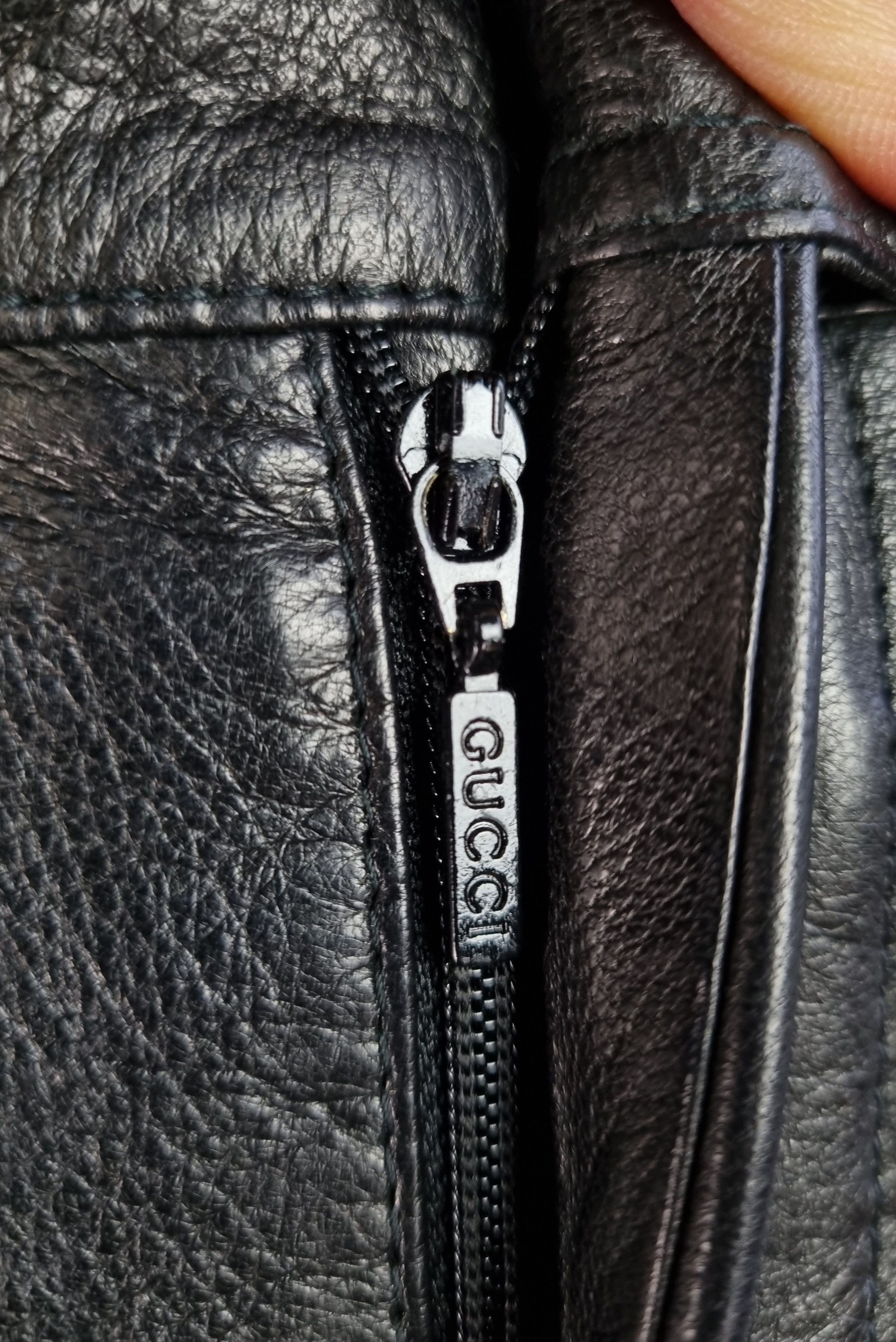 Gucci × Leather × Tom Ford 90s Gucci Leather Double Knees Biker Pants TOM FORD era Size US 32 / EU 48 - 9 Thumbnail