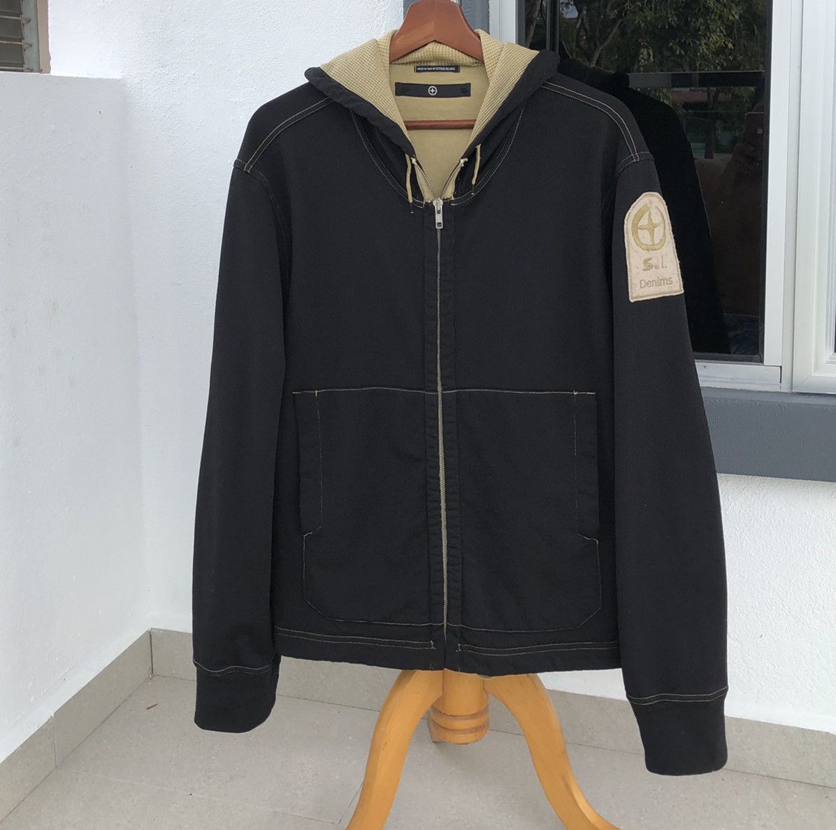 Stone Island Stone Island S.I Denim Patch Logo Black Hooded Jacket Size US M / EU 48-50 / 2 - 21 Thumbnail