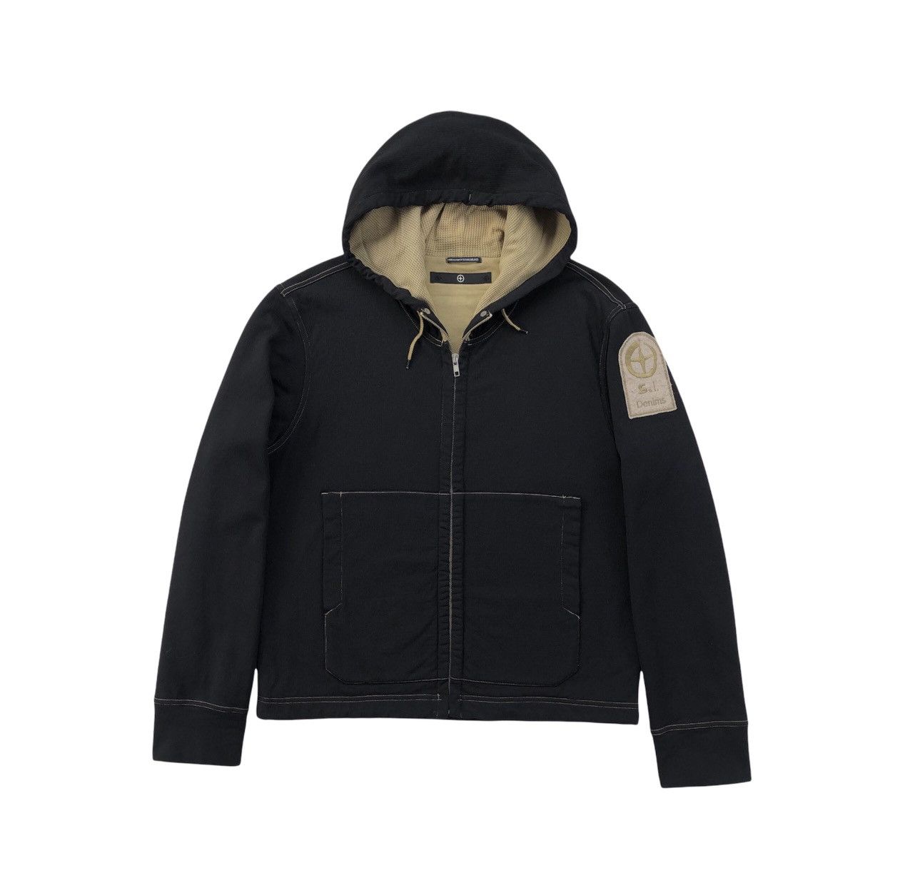 Stone Island Stone Island S.I Denim Patch Logo Black Hooded Jacket Size US M / EU 48-50 / 2 - 4 Thumbnail