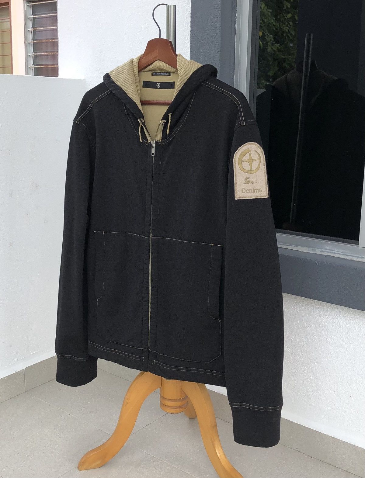 Stone Island Stone Island S.I Denim Patch Logo Black Hooded Jacket Size US M / EU 48-50 / 2 - 20 Thumbnail