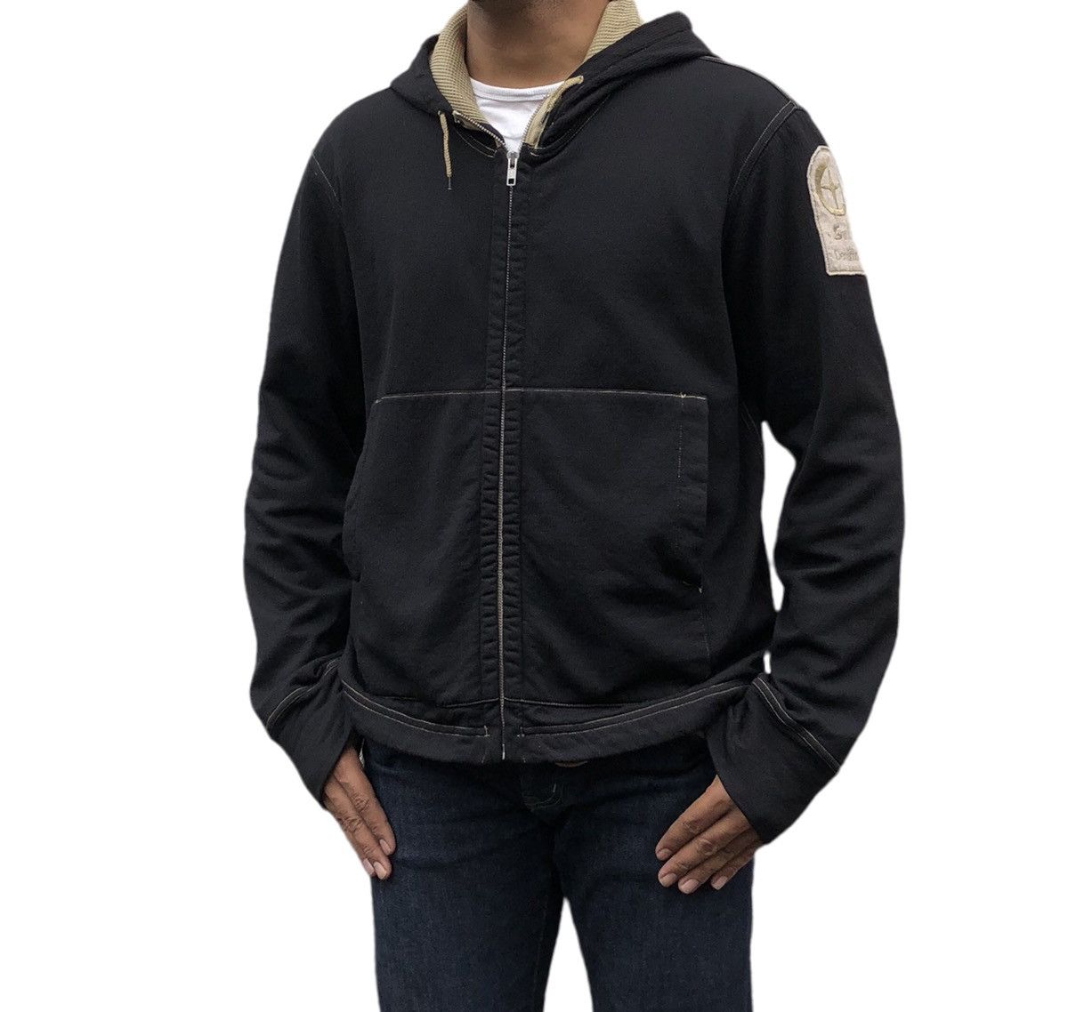 Stone Island Stone Island S.I Denim Patch Logo Black Hooded Jacket Size US M / EU 48-50 / 2 - 1 Thumbnail