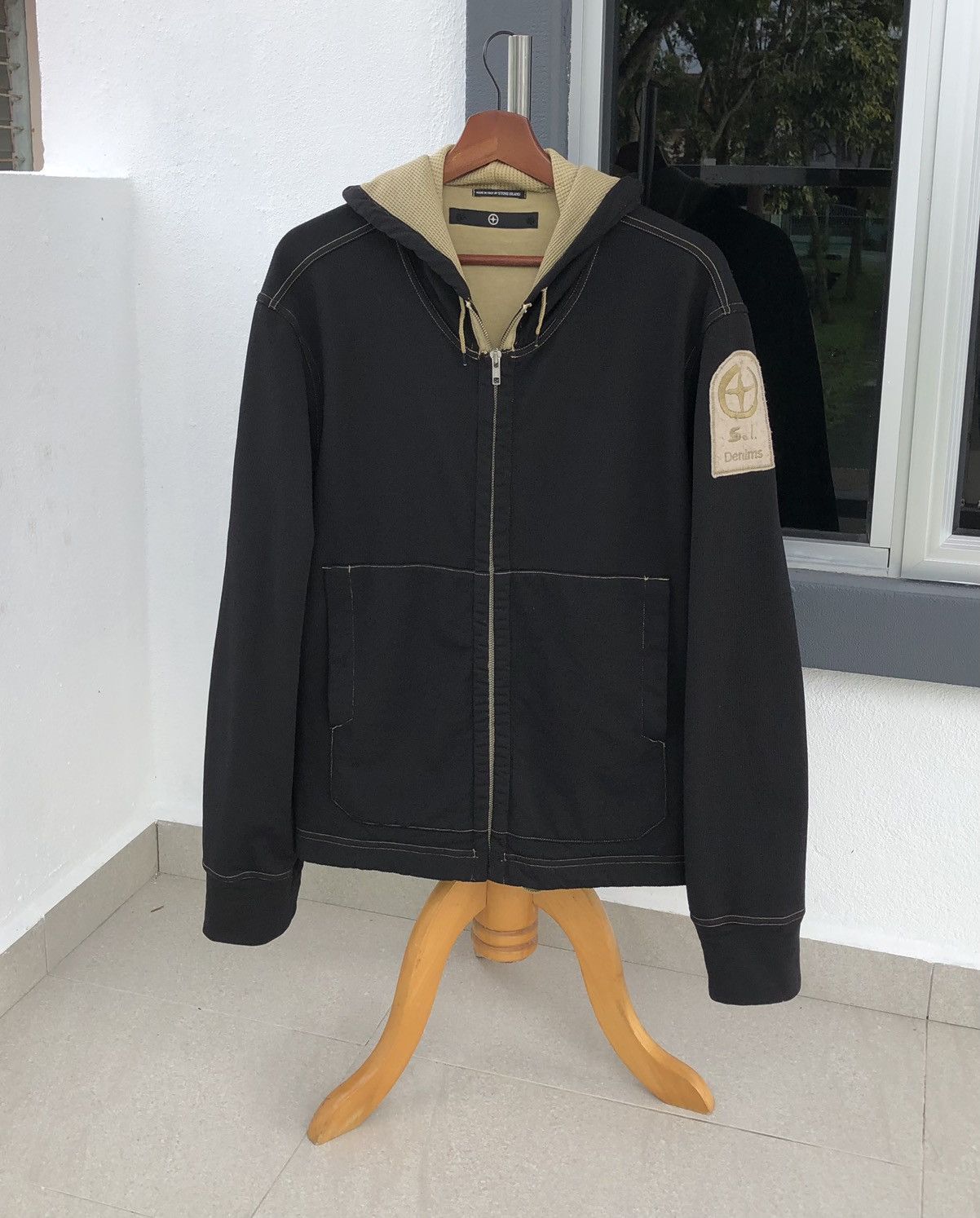 Stone Island Stone Island S.I Denim Patch Logo Black Hooded Jacket Size US M / EU 48-50 / 2 - 22 Thumbnail