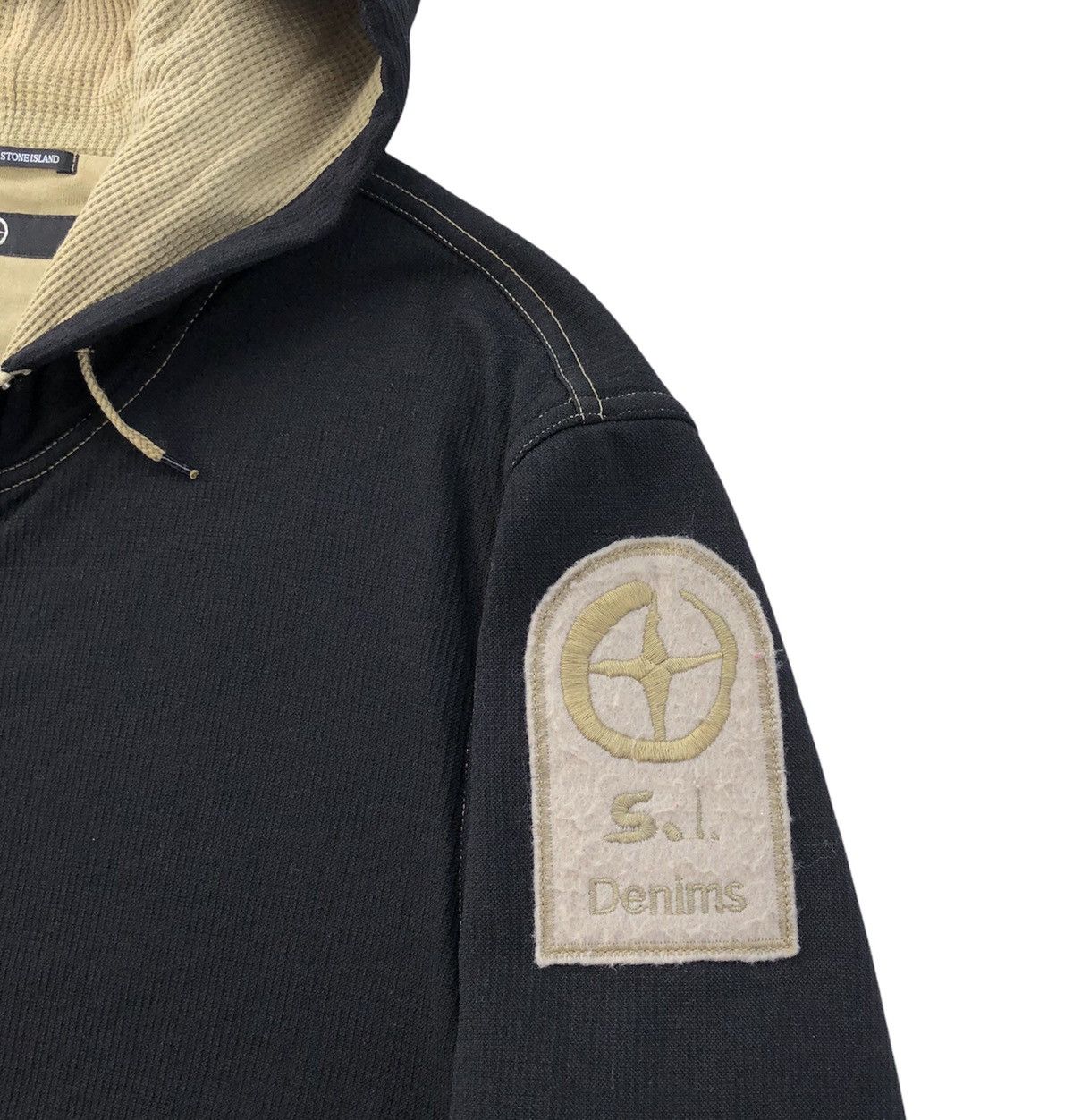 Stone Island Stone Island S.I Denim Patch Logo Black Hooded Jacket Size US M / EU 48-50 / 2 - 5 Thumbnail