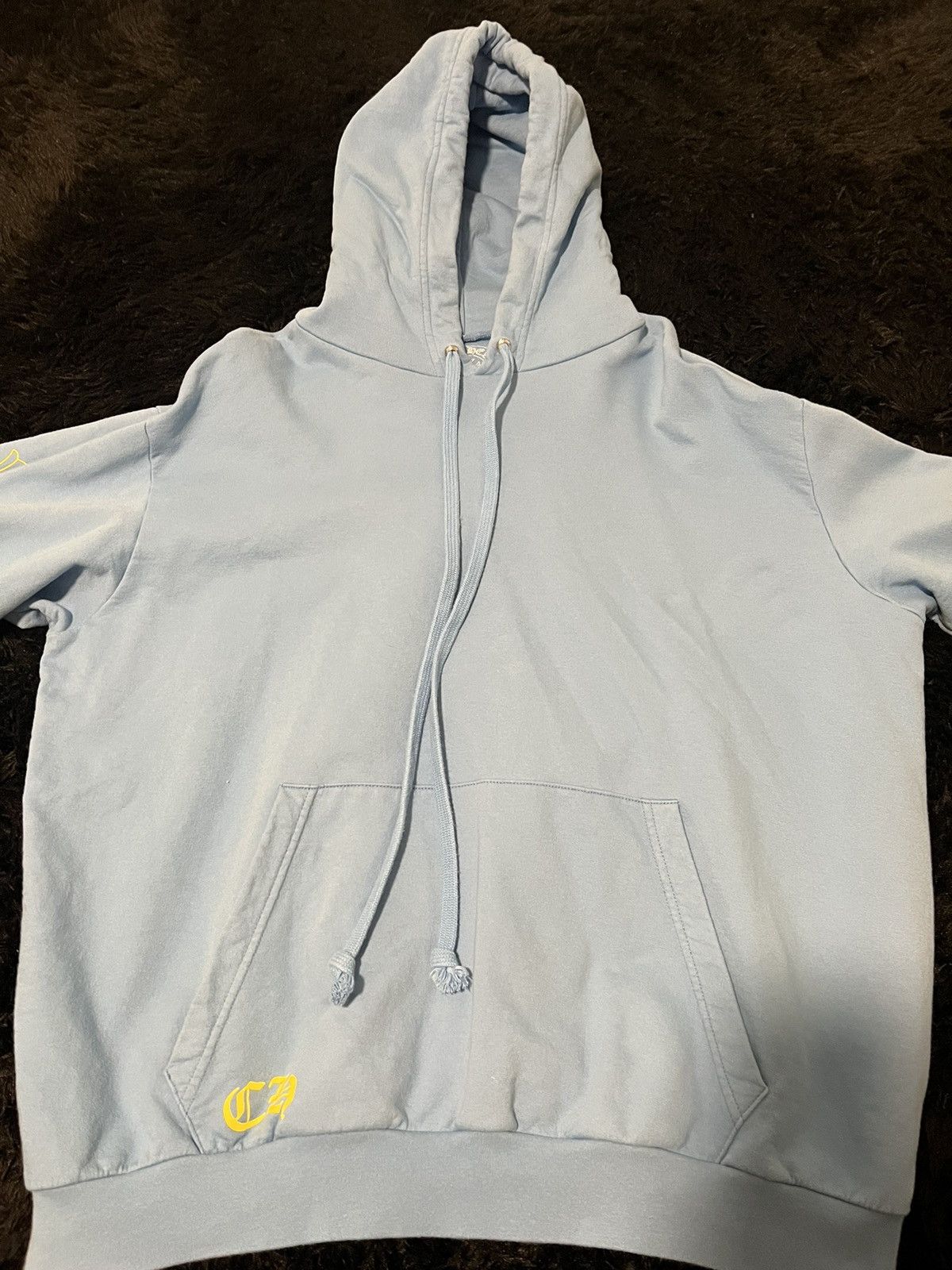 Image of Chrome Hearts X Drake Girls Love Chrome Hoodie in Blue, Men's (Size XL)