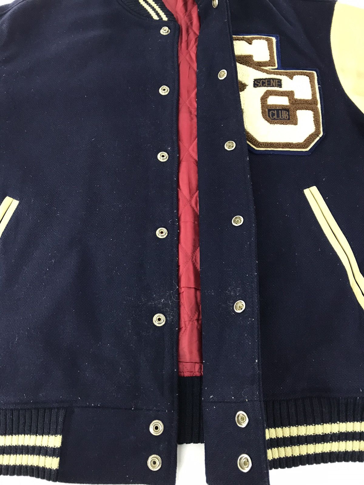 Leather 90s Varsity Jacket Scene Club American Flavor Heavy Wool Size US L / EU 52-54 / 3 - 4 Thumbnail
