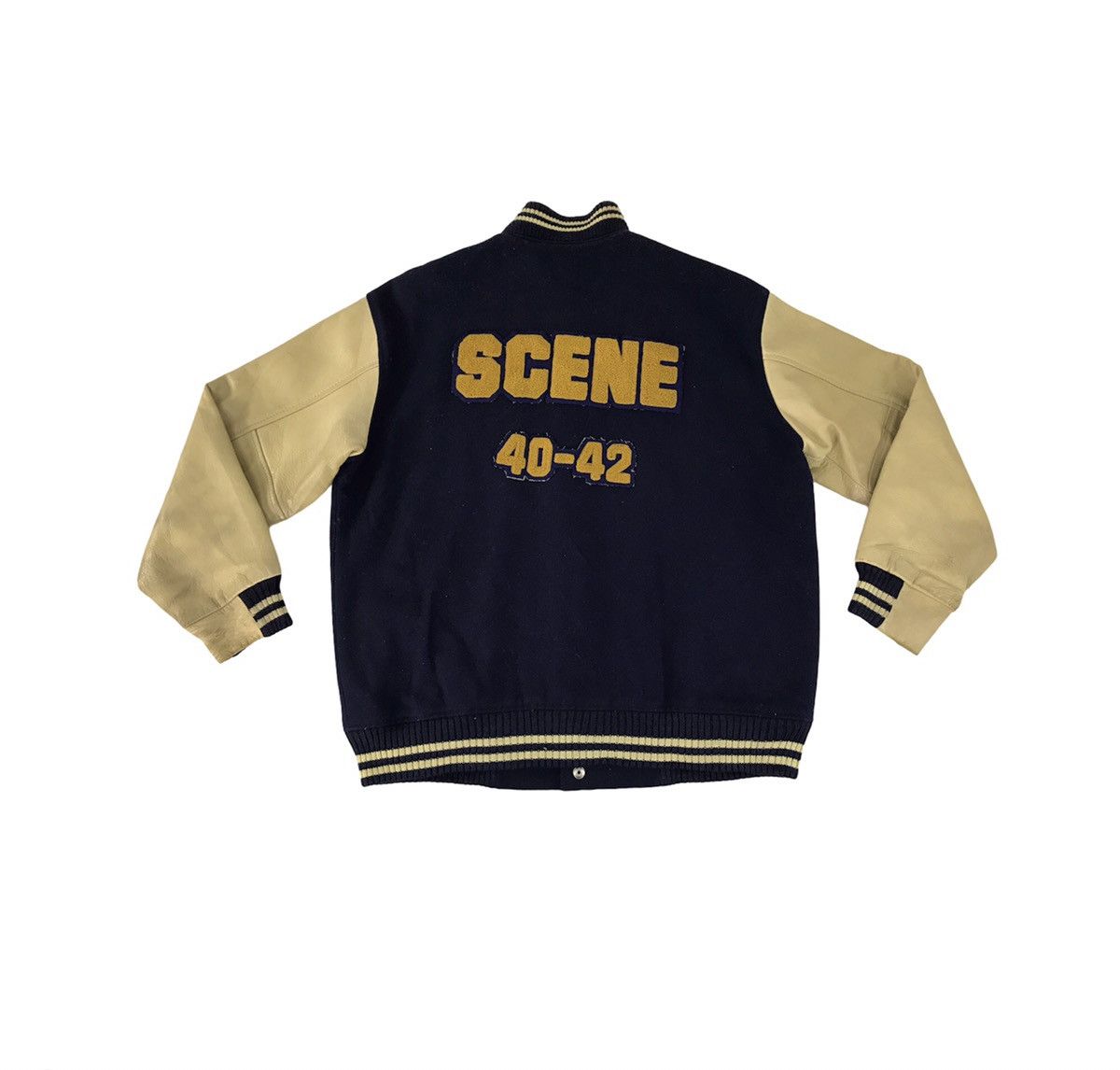 Leather 90s Varsity Jacket Scene Club American Flavor Heavy Wool Size US L / EU 52-54 / 3 - 2 Thumbnail