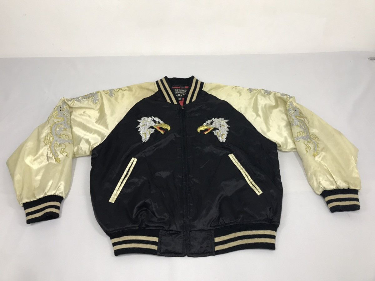 Japanese Brand Sukajan Souvenir Embroidery Dragon Satin Jacket Yokosuka Size US M / EU 48-50 / 2 - 2 Thumbnail