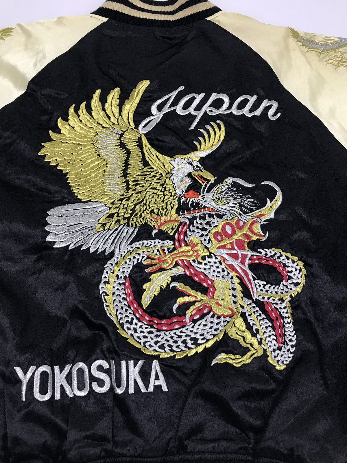 Japanese Brand Sukajan Souvenir Embroidery Dragon Satin Jacket Yokosuka Size US M / EU 48-50 / 2 - 3 Thumbnail