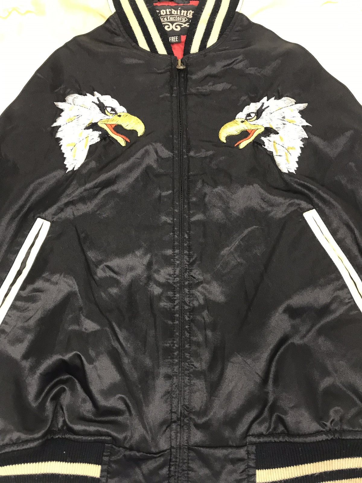 Japanese Brand Sukajan Souvenir Embroidery Dragon Satin Jacket Yokosuka Size US M / EU 48-50 / 2 - 10 Thumbnail