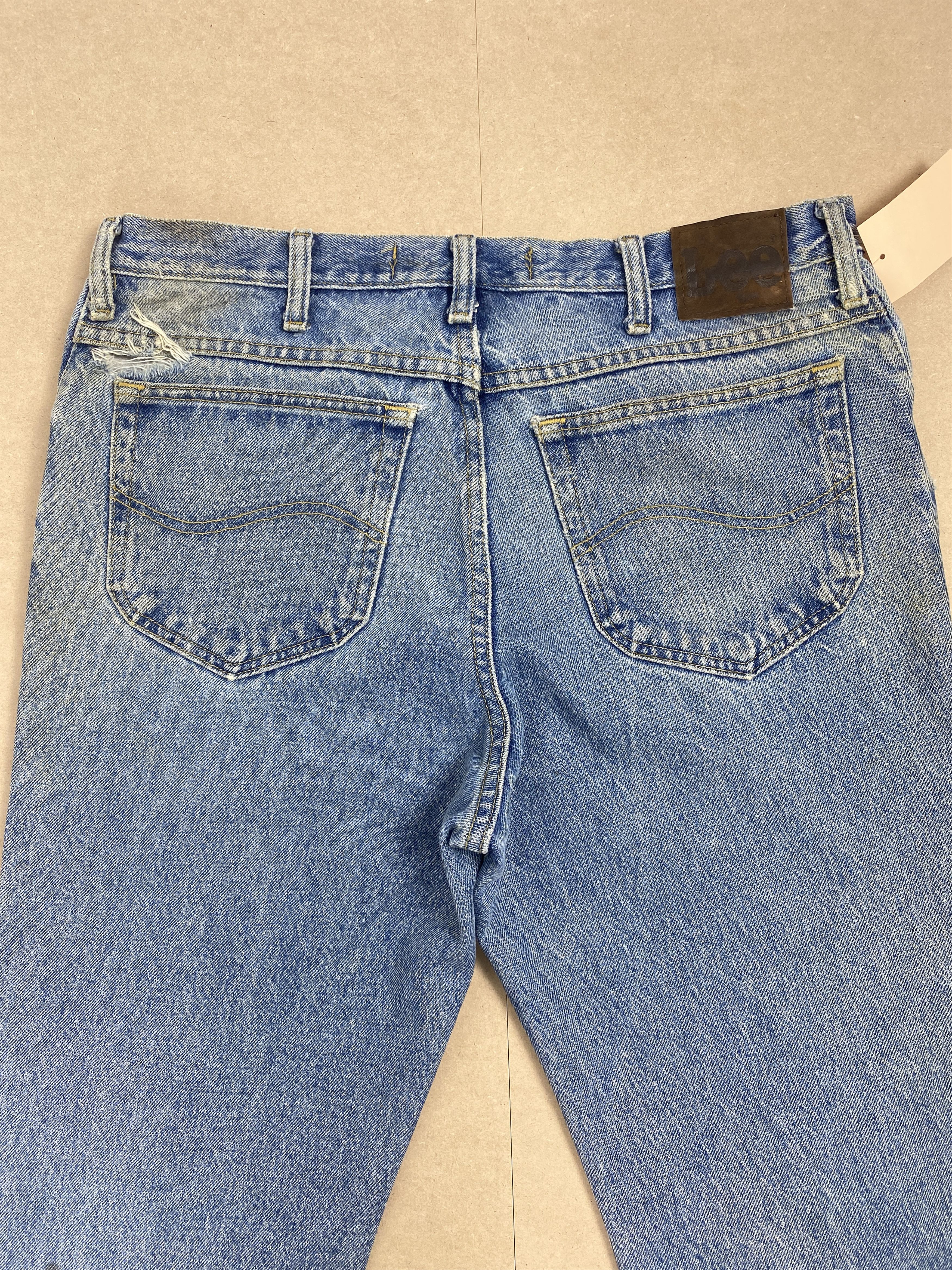 Lee Vintage Lee Straight Cut Distressed Mid Wash Jeans Size US 35 - 7 Thumbnail