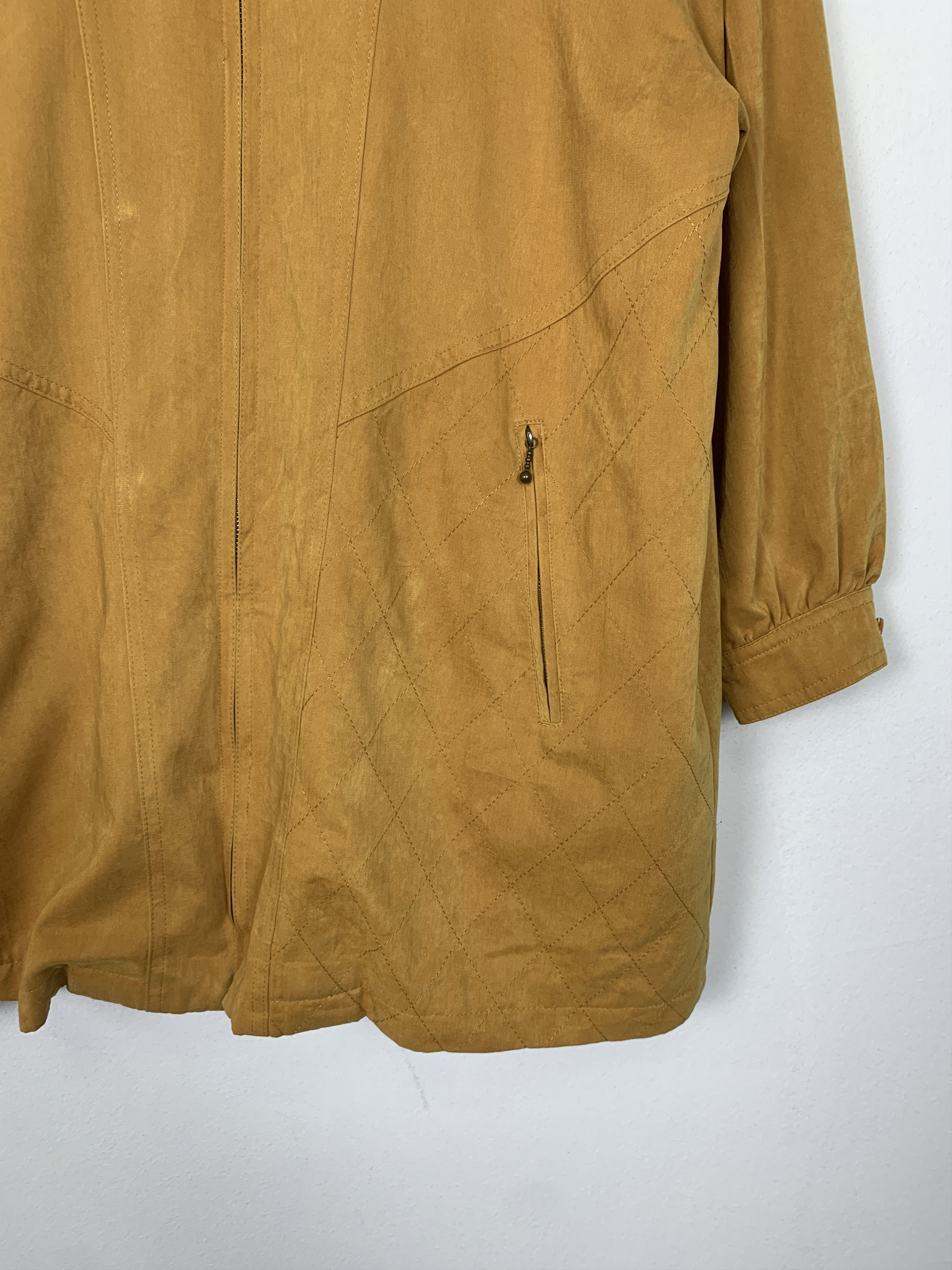 Japanese Brand Vintage Laglanvia Zip Up Quilted Lining Long jacket J1438 Size 3XL / US 20-22 - 4 Thumbnail