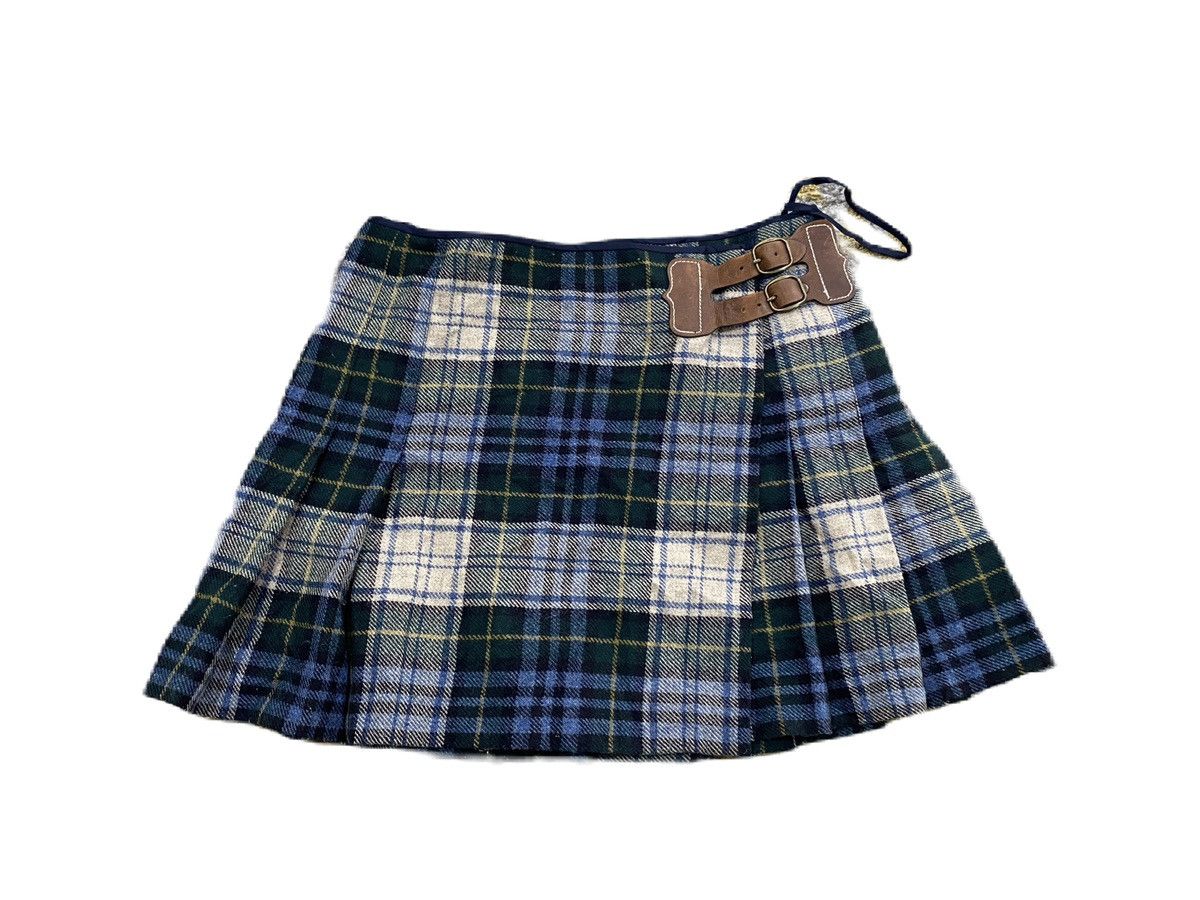 Polo Ralph Lauren RALPH LAUREN MINI SKIRT WOOL PLAID LEATHER BELT Size 27" / US 4 / IT 40 - 2 Thumbnail