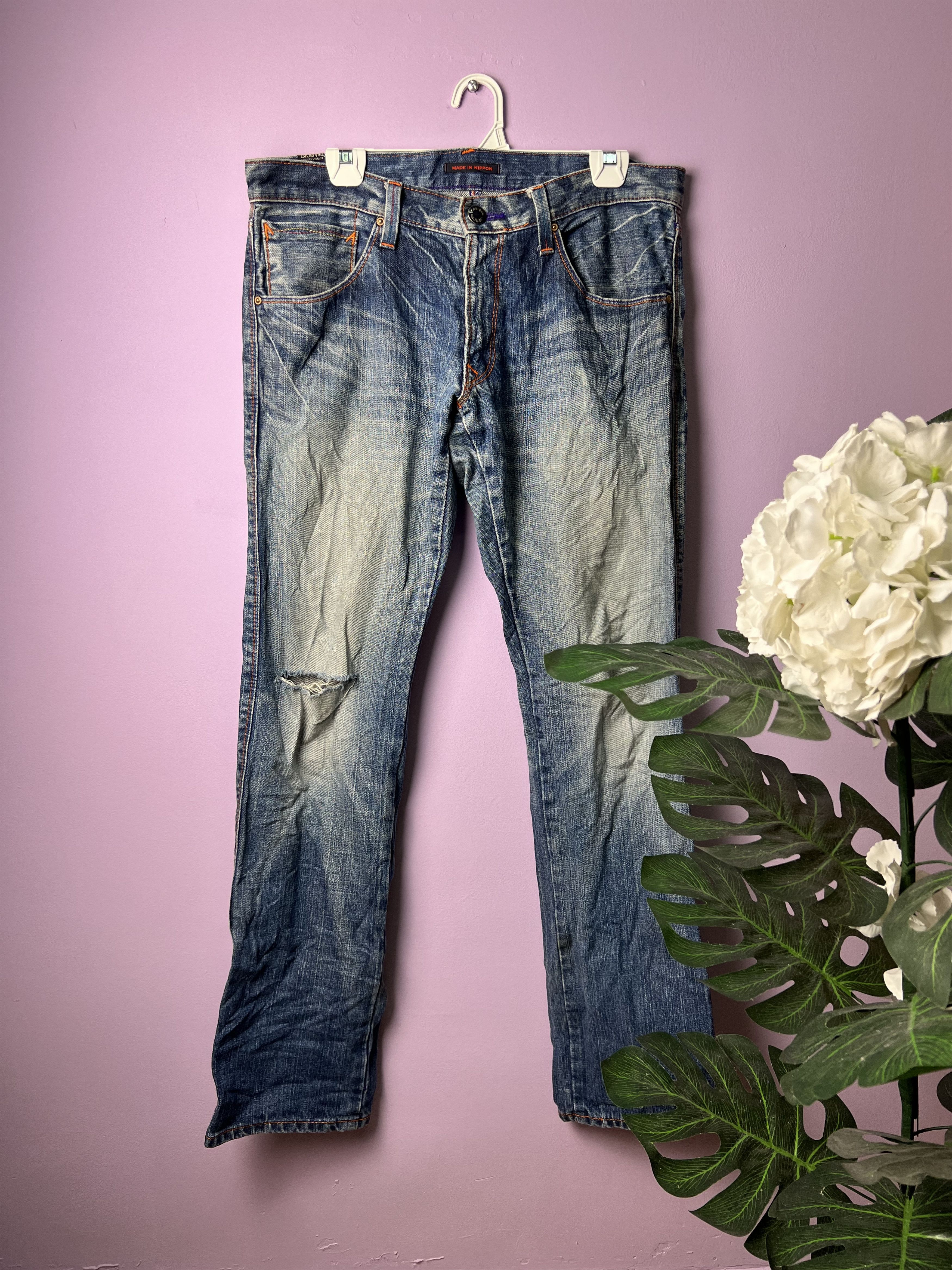Japanese Brand 🔥Vintage Blue Way Union Made Distressed Denim Size US 36 / EU 52 - 1 Thumbnail