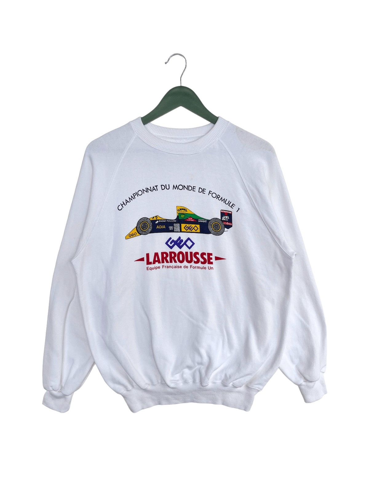 image of Formula Uno x Lamborghini Verry80S Larrousse Formula 1 Racing Team Sweatshirt in White (Size Medium