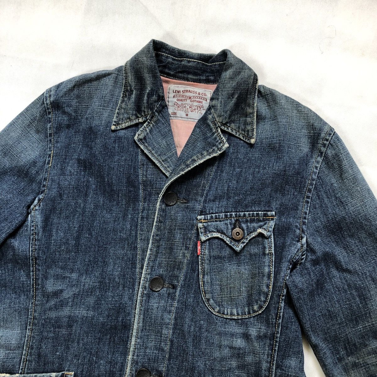 Levi's Vintage Levi’s Workwear Chore Denim Coat Jacket Size US M / EU 48-50 / 2 - 2 Thumbnail
