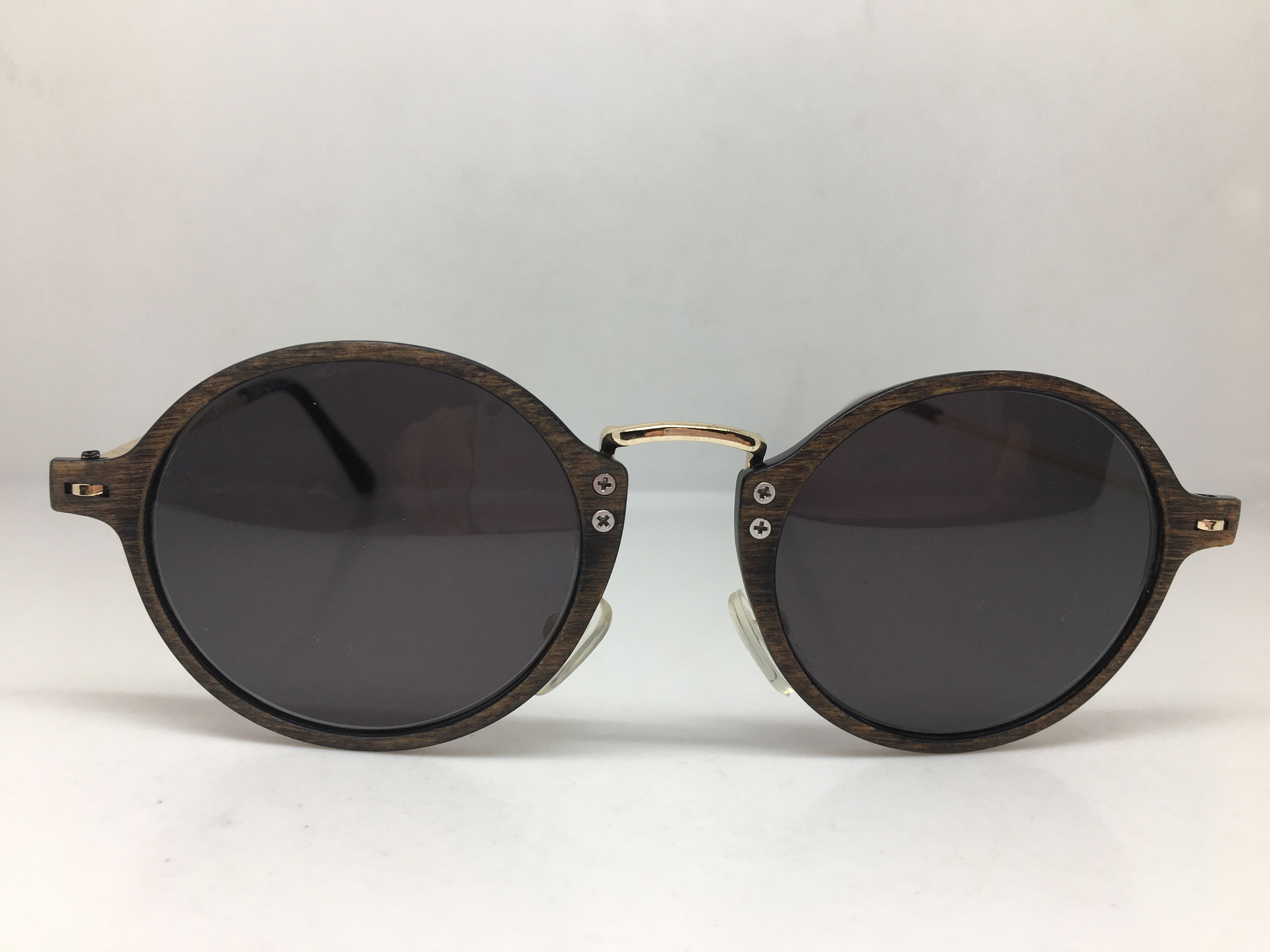 Faux Wood Round Sunglasses Frame Ivy League