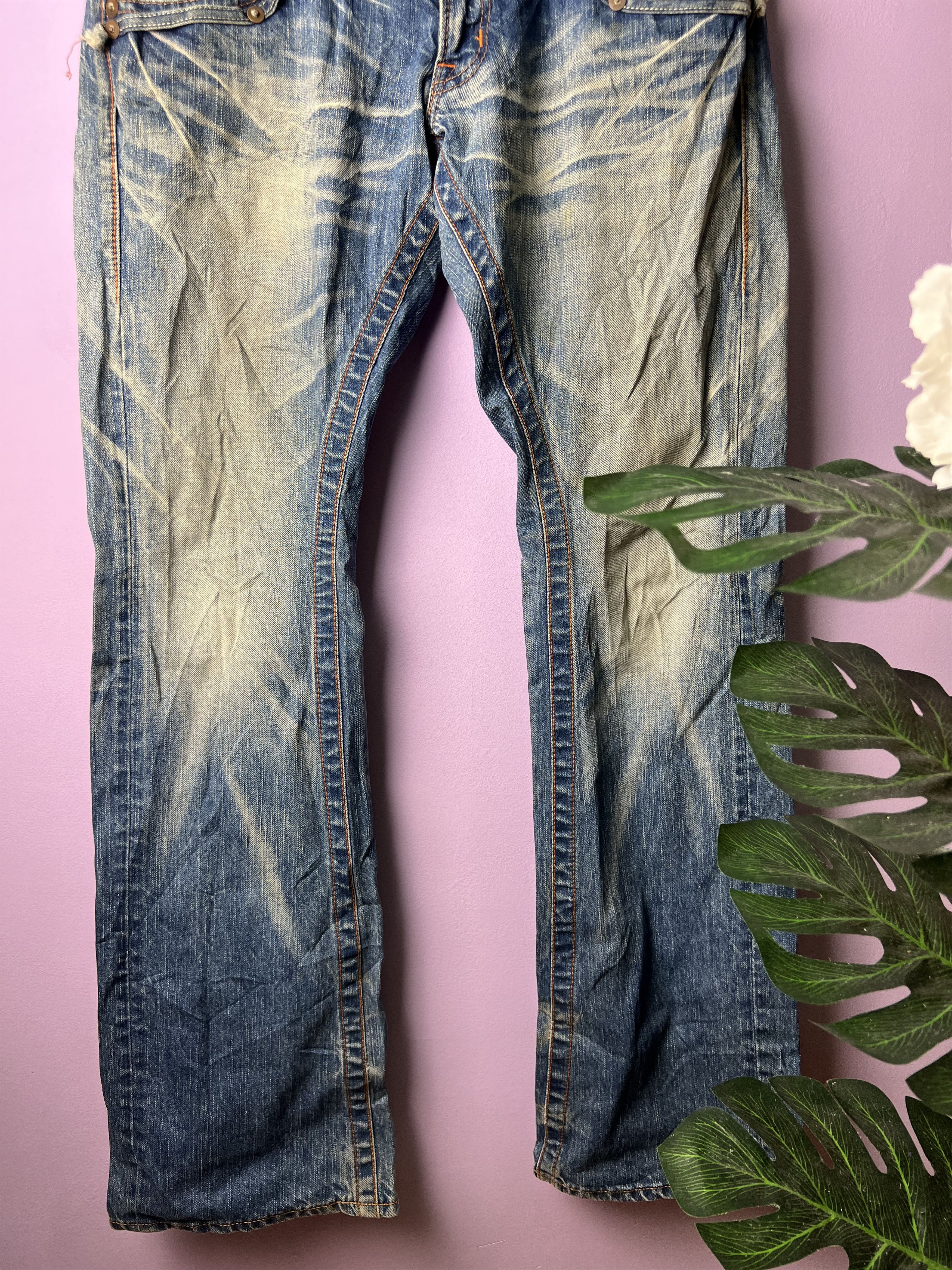 Japanese Brand 🔥Rare Vintage Blue Way Distressed Denim Size US 34 / EU 50 - 8 Thumbnail