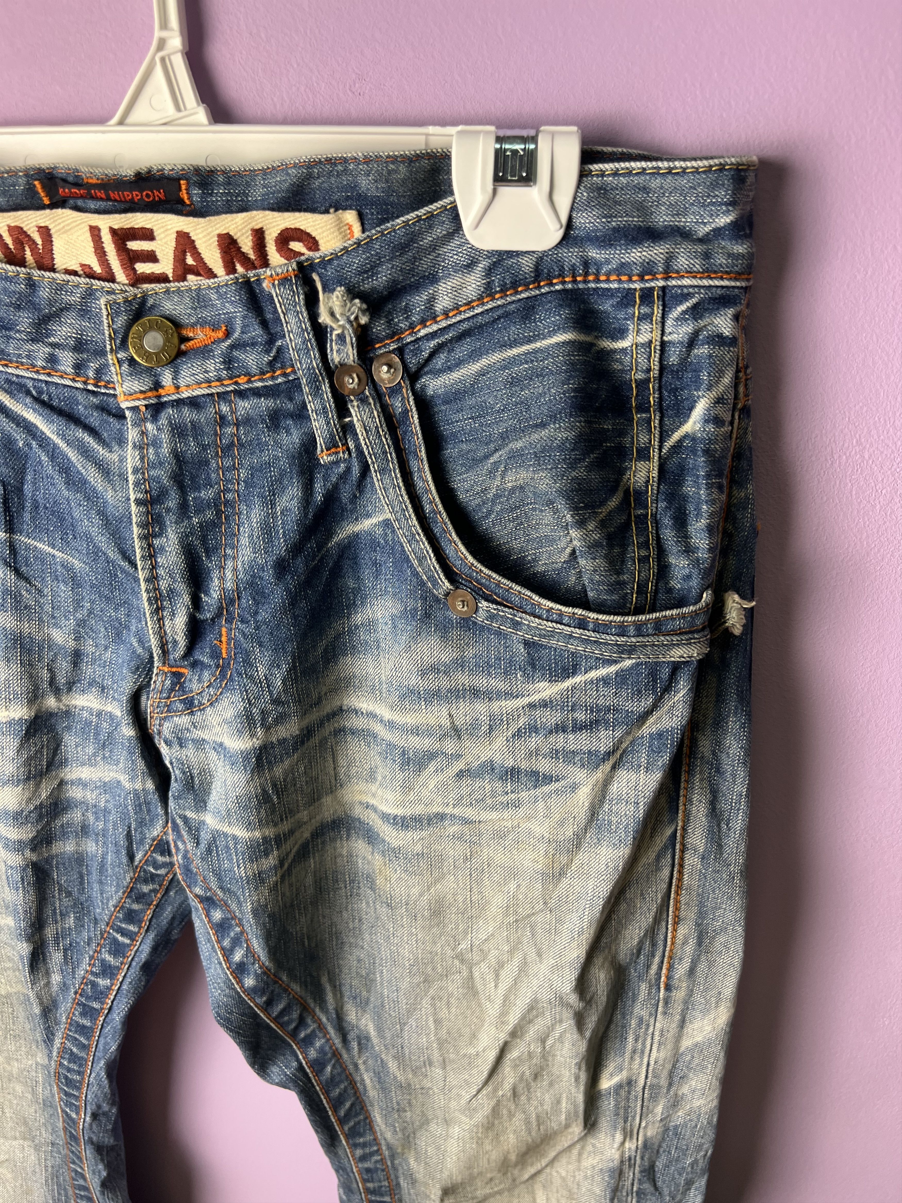 Japanese Brand 🔥Rare Vintage Blue Way Distressed Denim Size US 34 / EU 50 - 4 Thumbnail