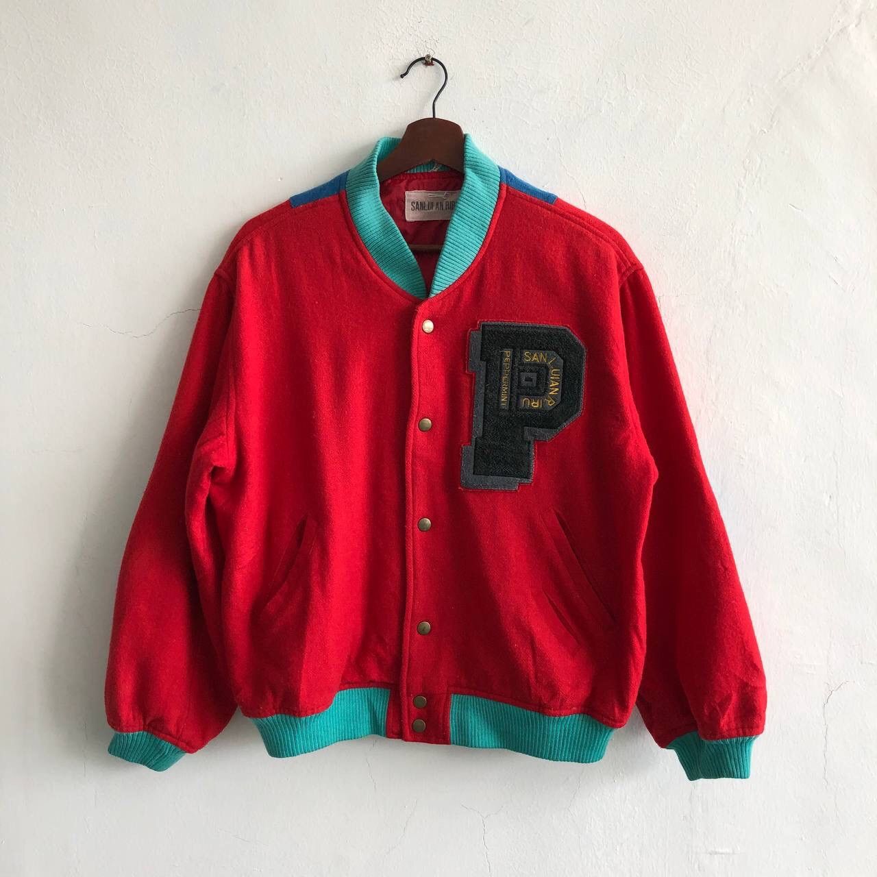 image of Sanlui An Riru Varsity Jacket in Red, Men's (Size Medium)