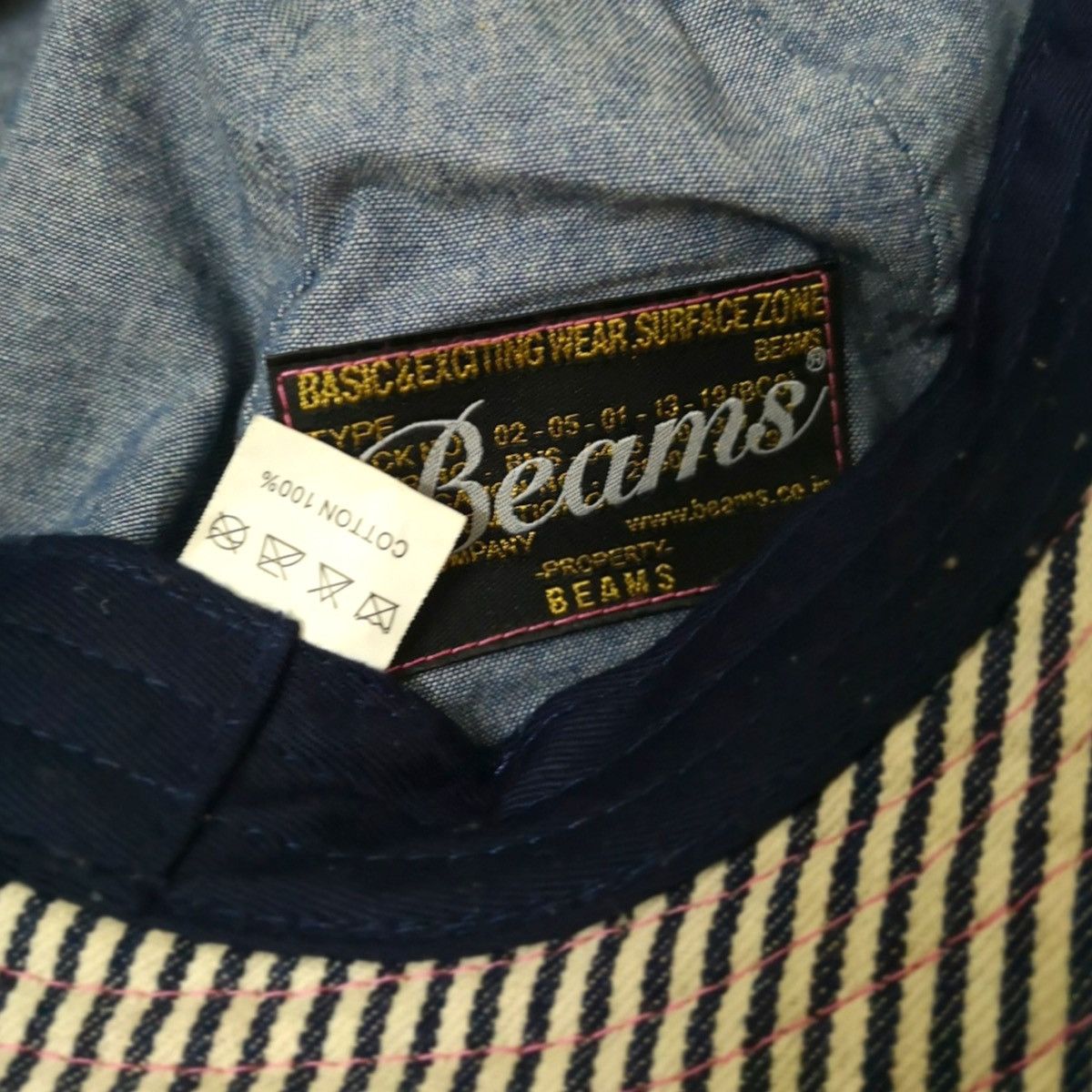 Beams Plus VINTAGE BEAMS HICKORY BUCKET HAT Size ONE SIZE - 21 Thumbnail