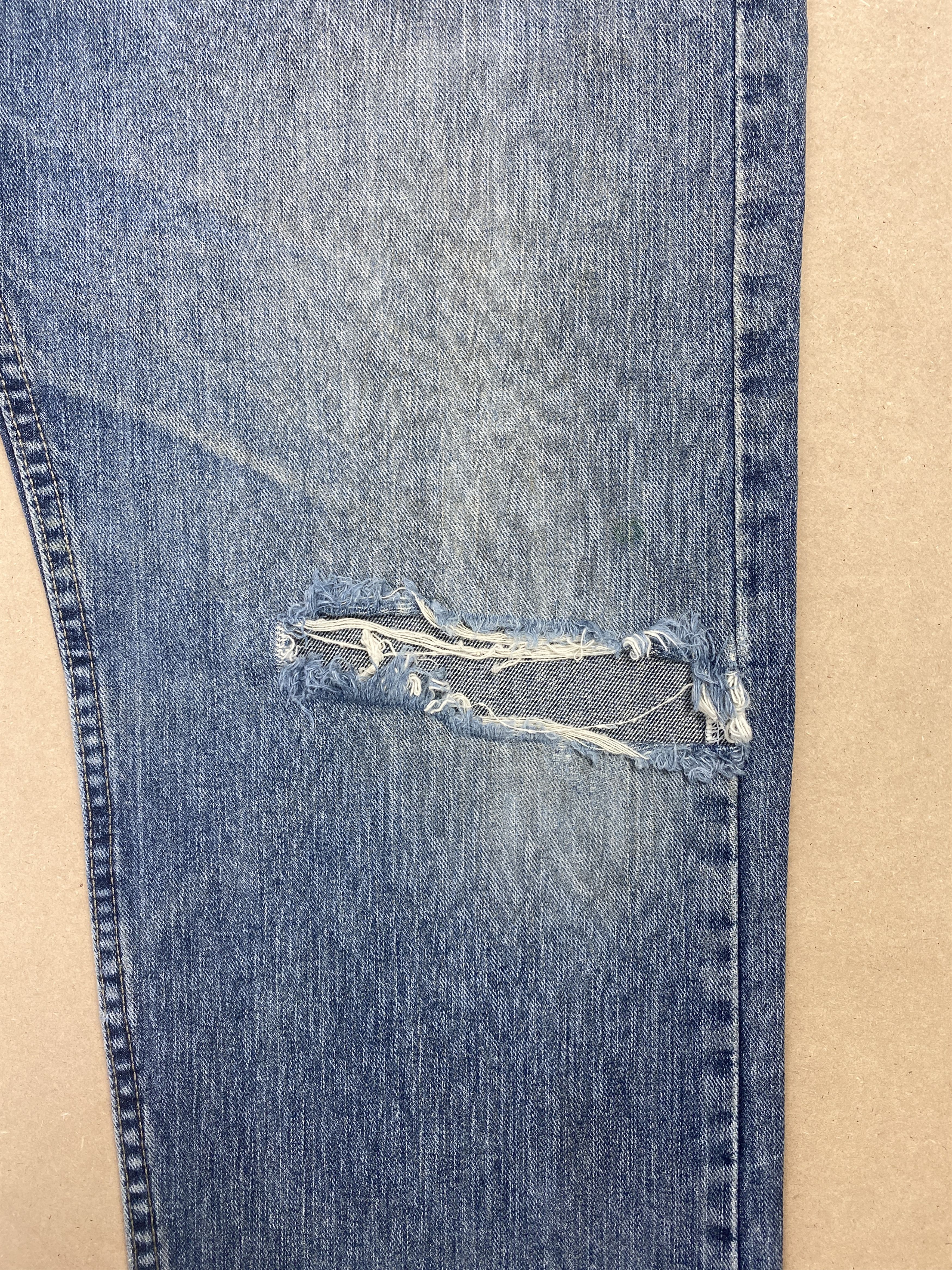 Lee Vintage Lee Straight Cut Distressed Faded Blue Jeans Size US 40 / EU 56 - 3 Thumbnail
