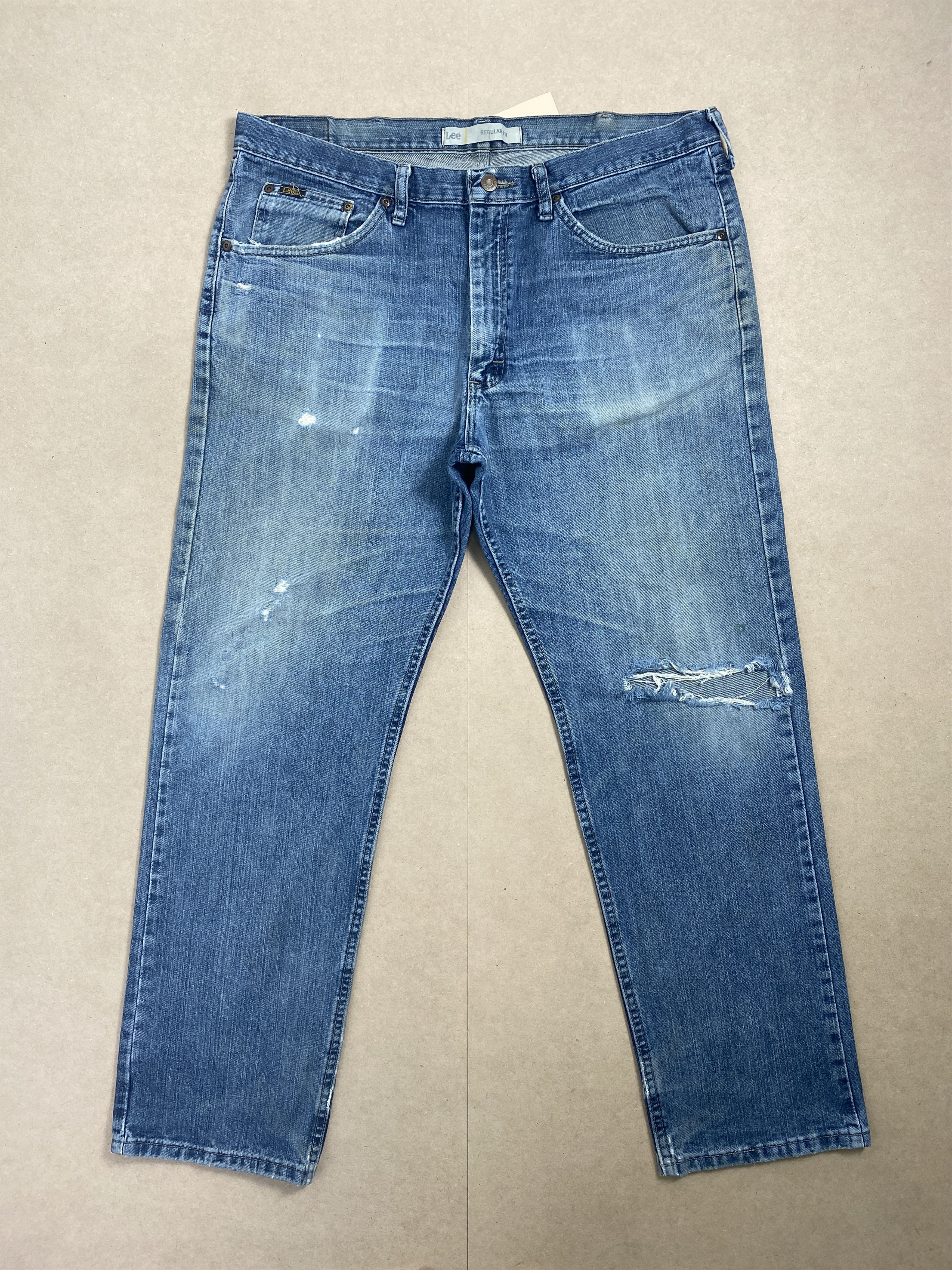 Lee Vintage Lee Straight Cut Distressed Faded Blue Jeans Size US 40 / EU 56 - 1 Thumbnail