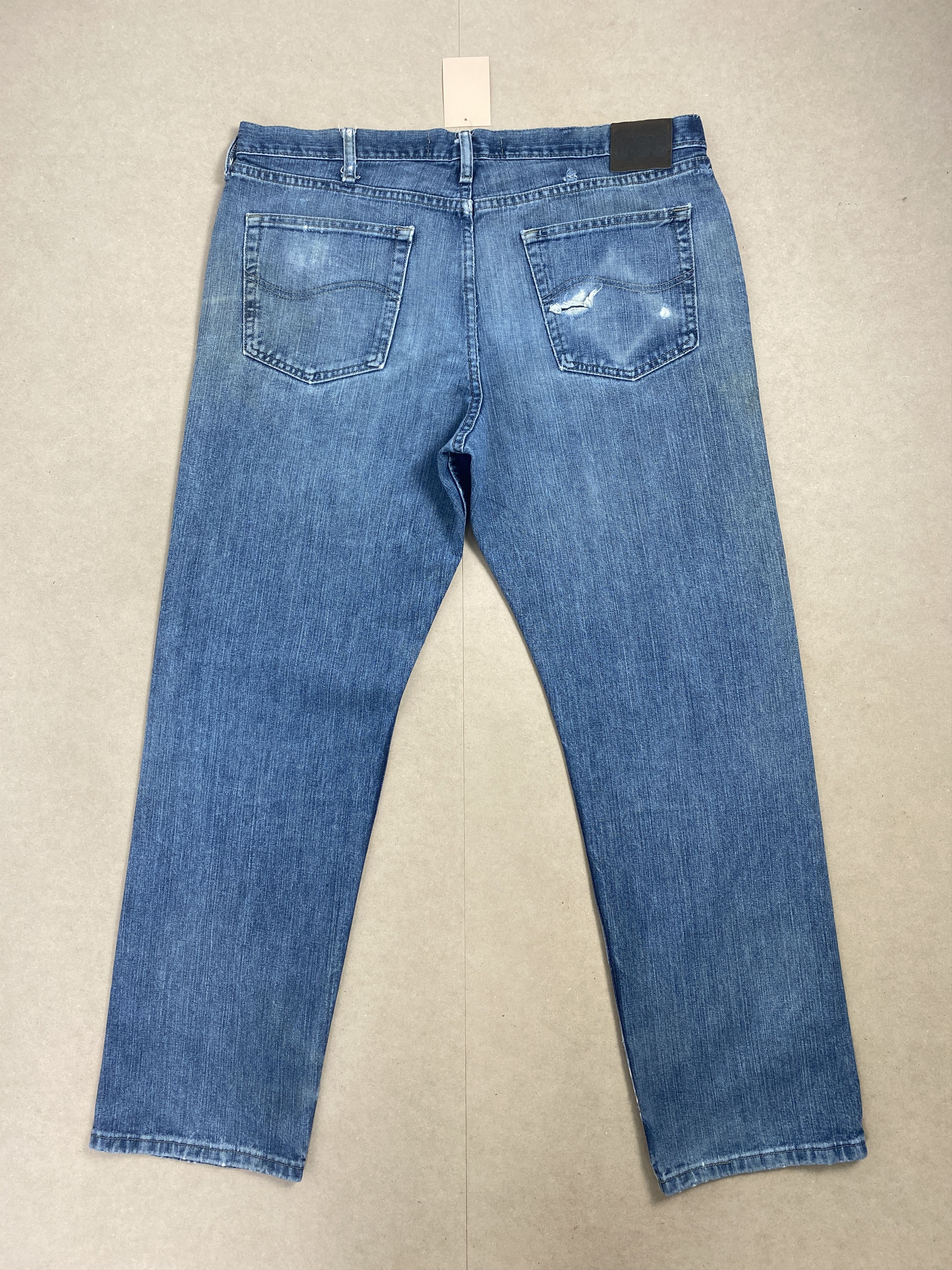 Lee Vintage Lee Straight Cut Distressed Faded Blue Jeans Size US 40 / EU 56 - 6 Thumbnail