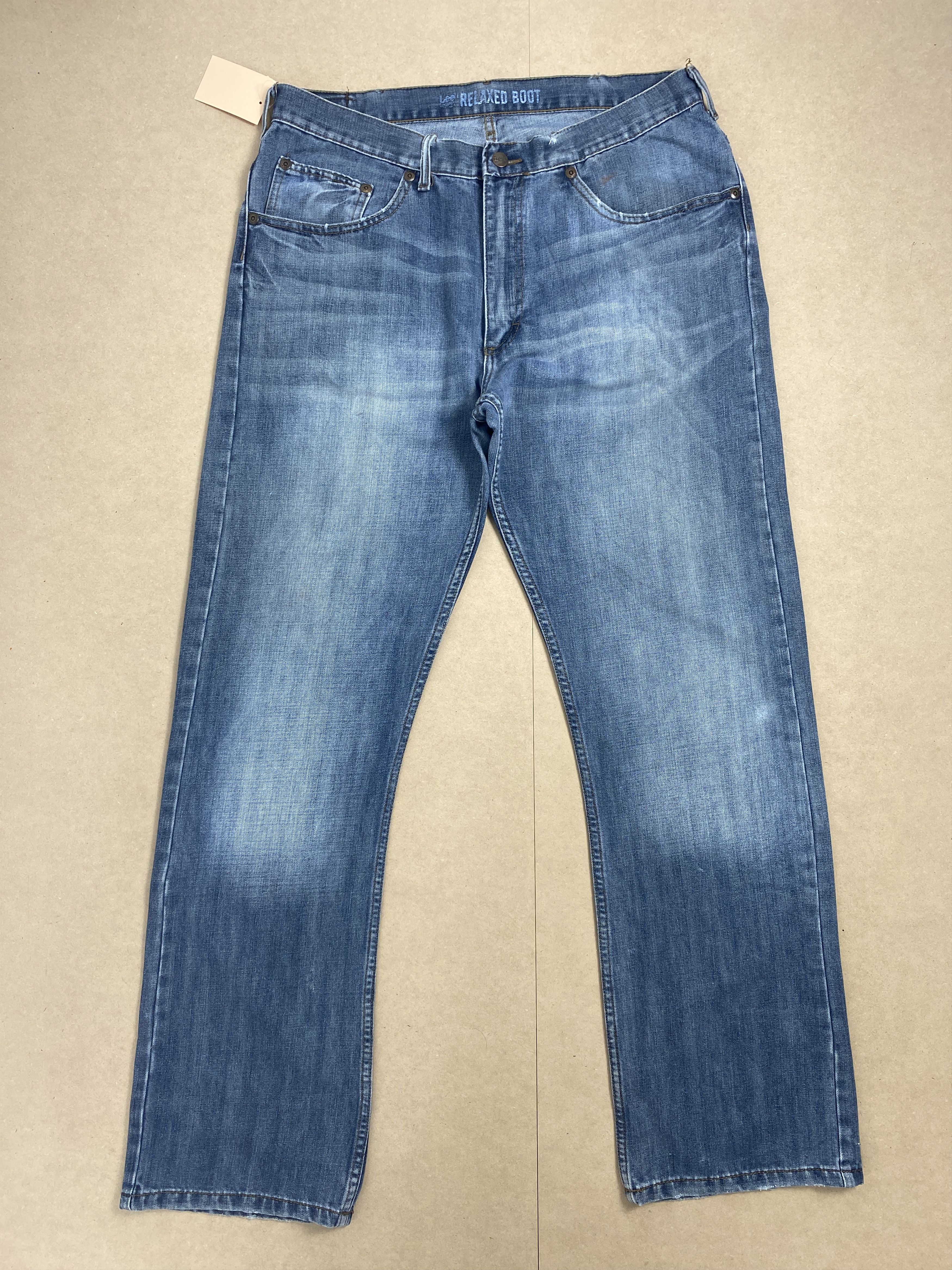 image of Lee Straight Cut Faded Mid Wash Jeans in Midwash, Men's (Size 35)