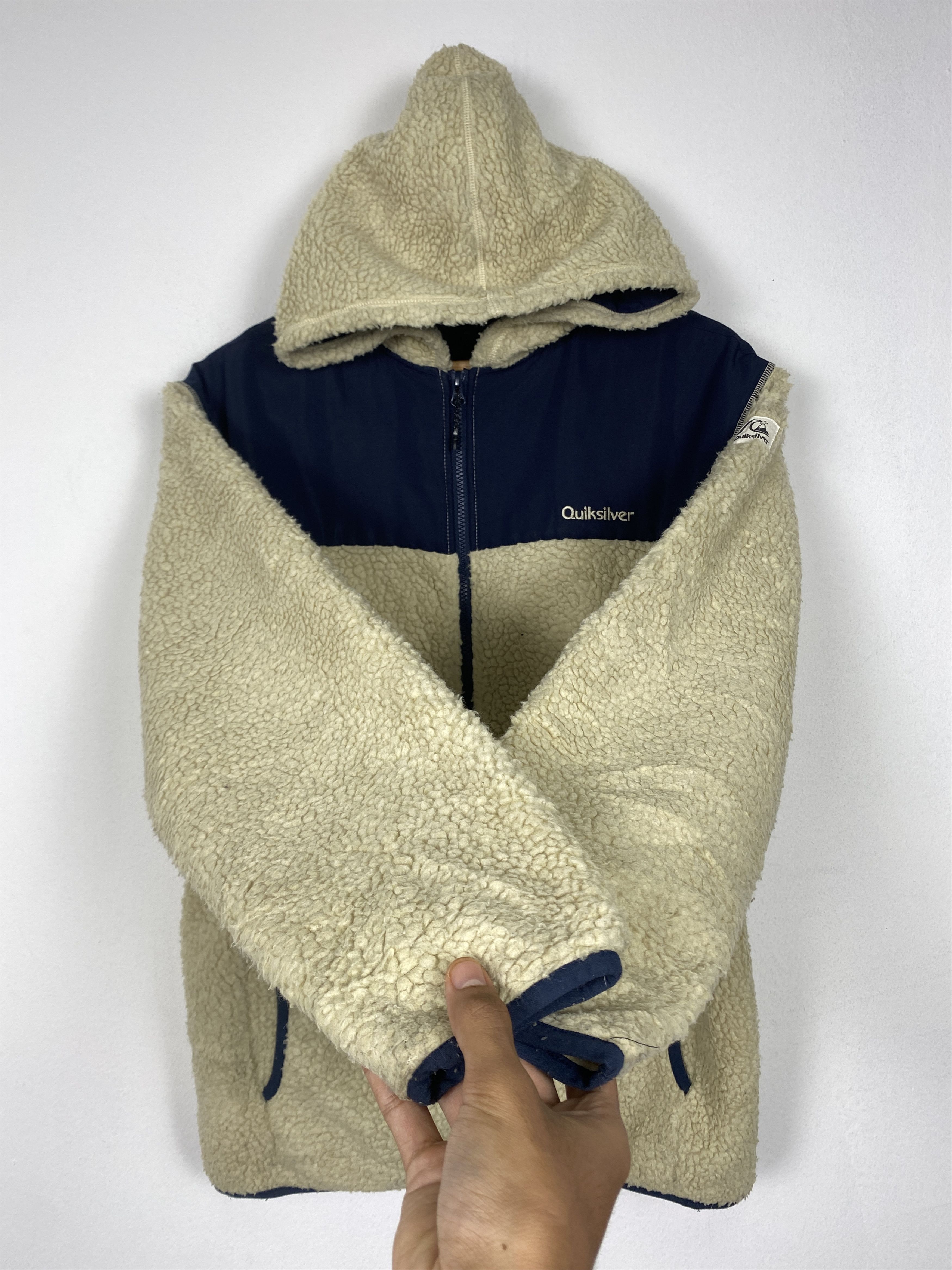 Quiksilver Vintage Quiksilver Hoodie Sherpa Zip Up Jacket J1337 Size US S / EU 44-46 / 1 - 8 Thumbnail