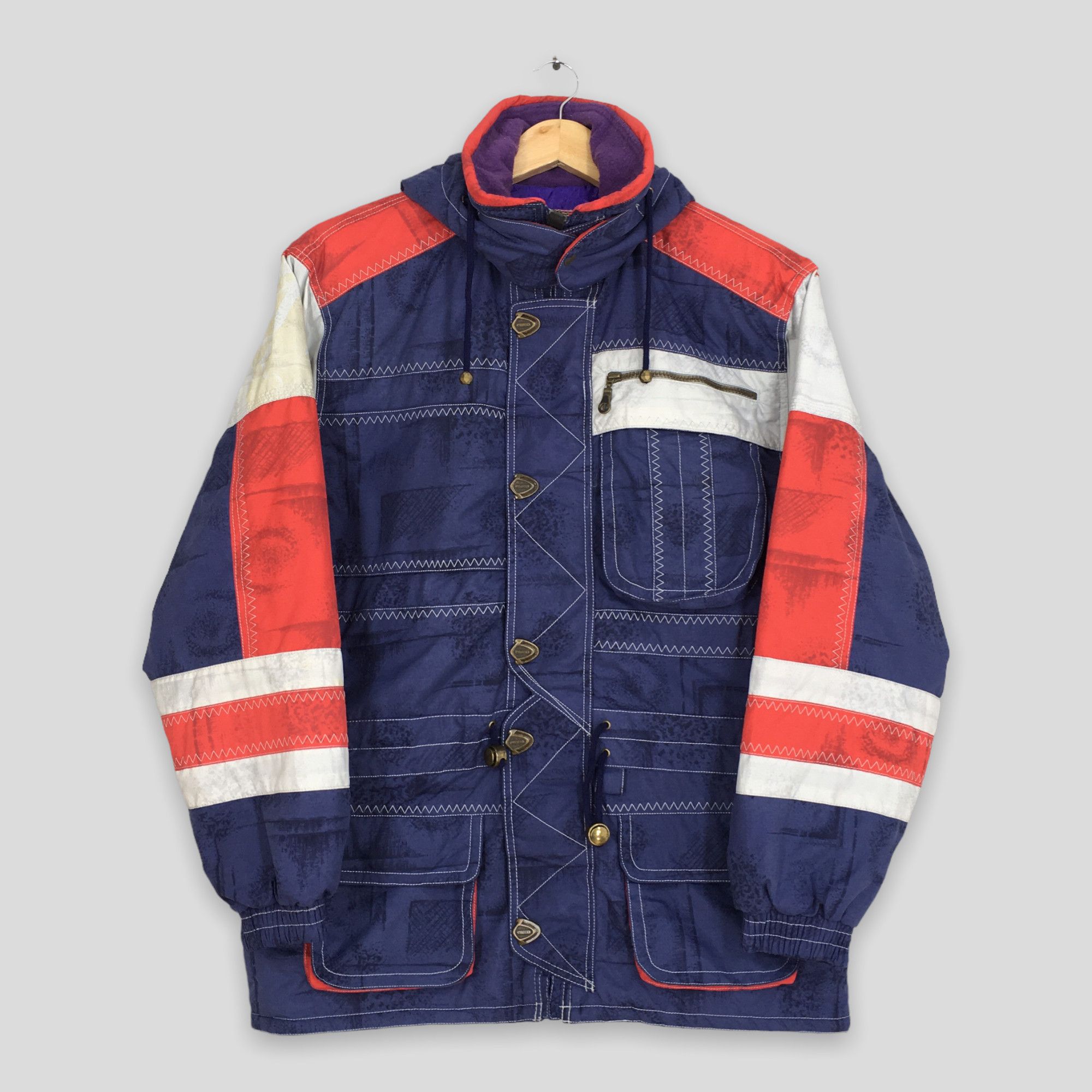 image of Bomber Jacket x Ppfm Vintage 90's Retro Windex Ski Wear Hoodie Jacket Medium, Men's