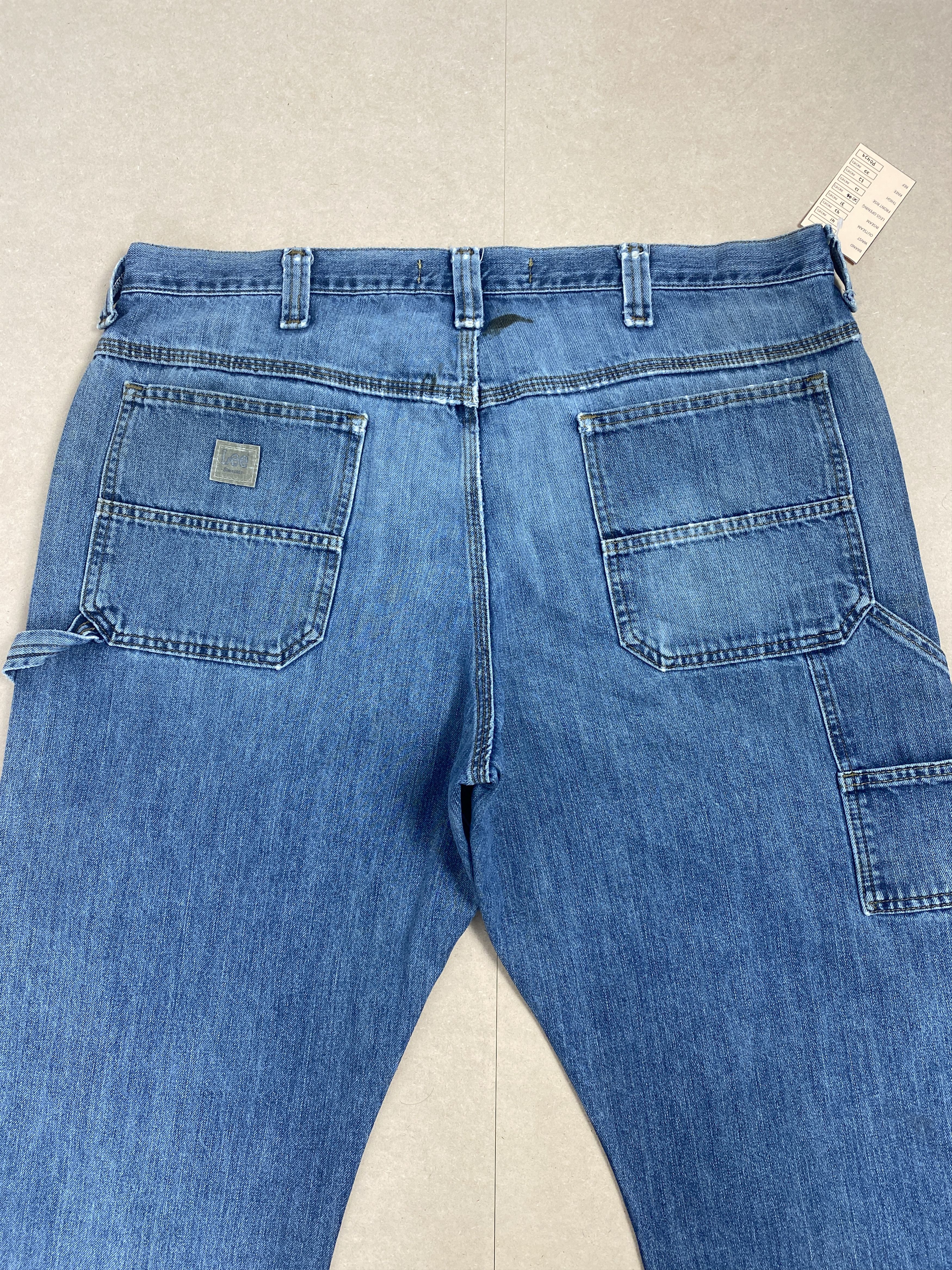 Lee × Vintage Vintage Lee Carpenter Straight Cut Faded Blue Jeans Size US 41 - 7 Thumbnail