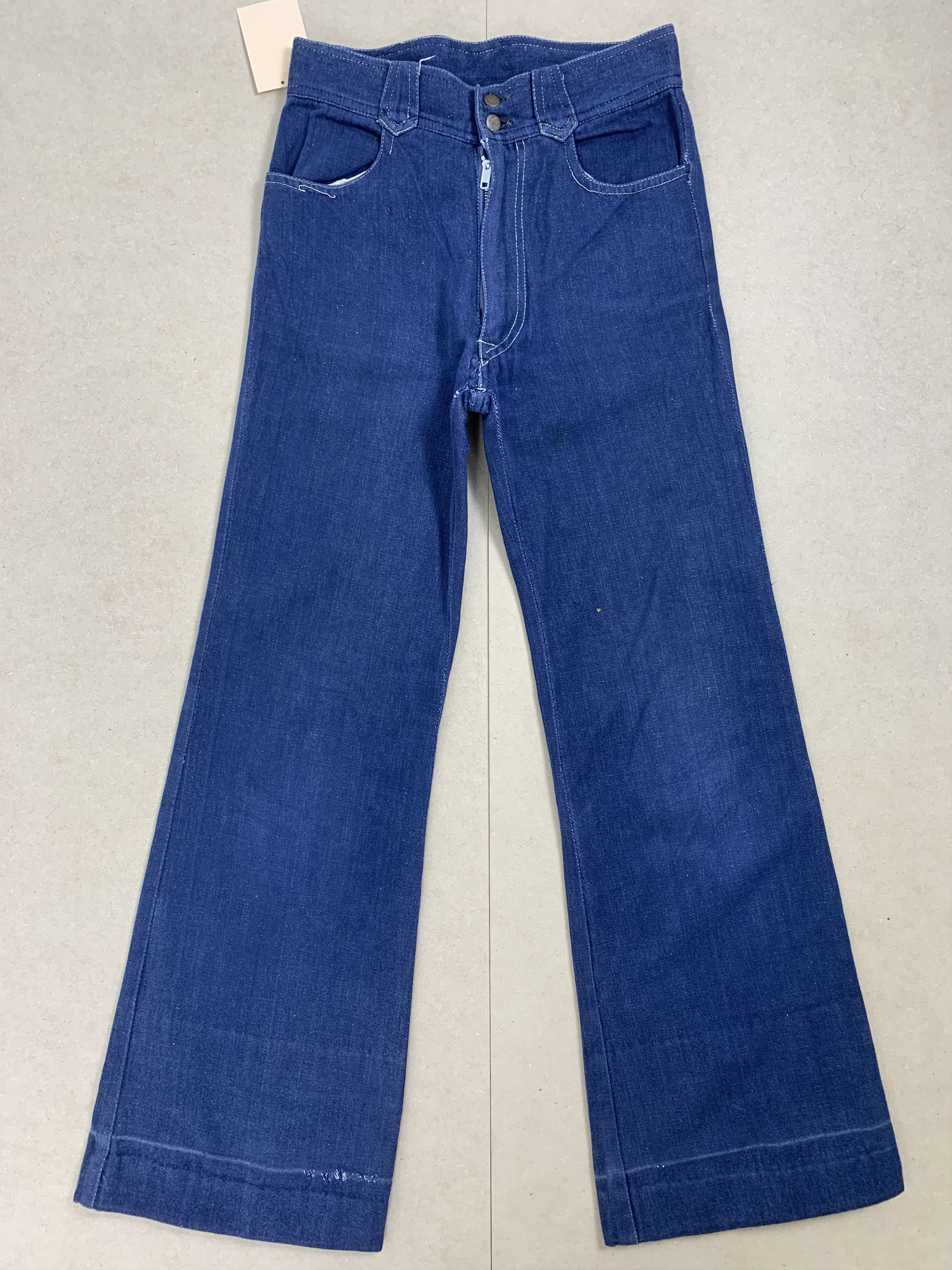 Japanese Brand Vintage 70s Retro Bell Bottom Flared Blue Jeans P0132 Size US 26 / EU 42 - 1 Thumbnail