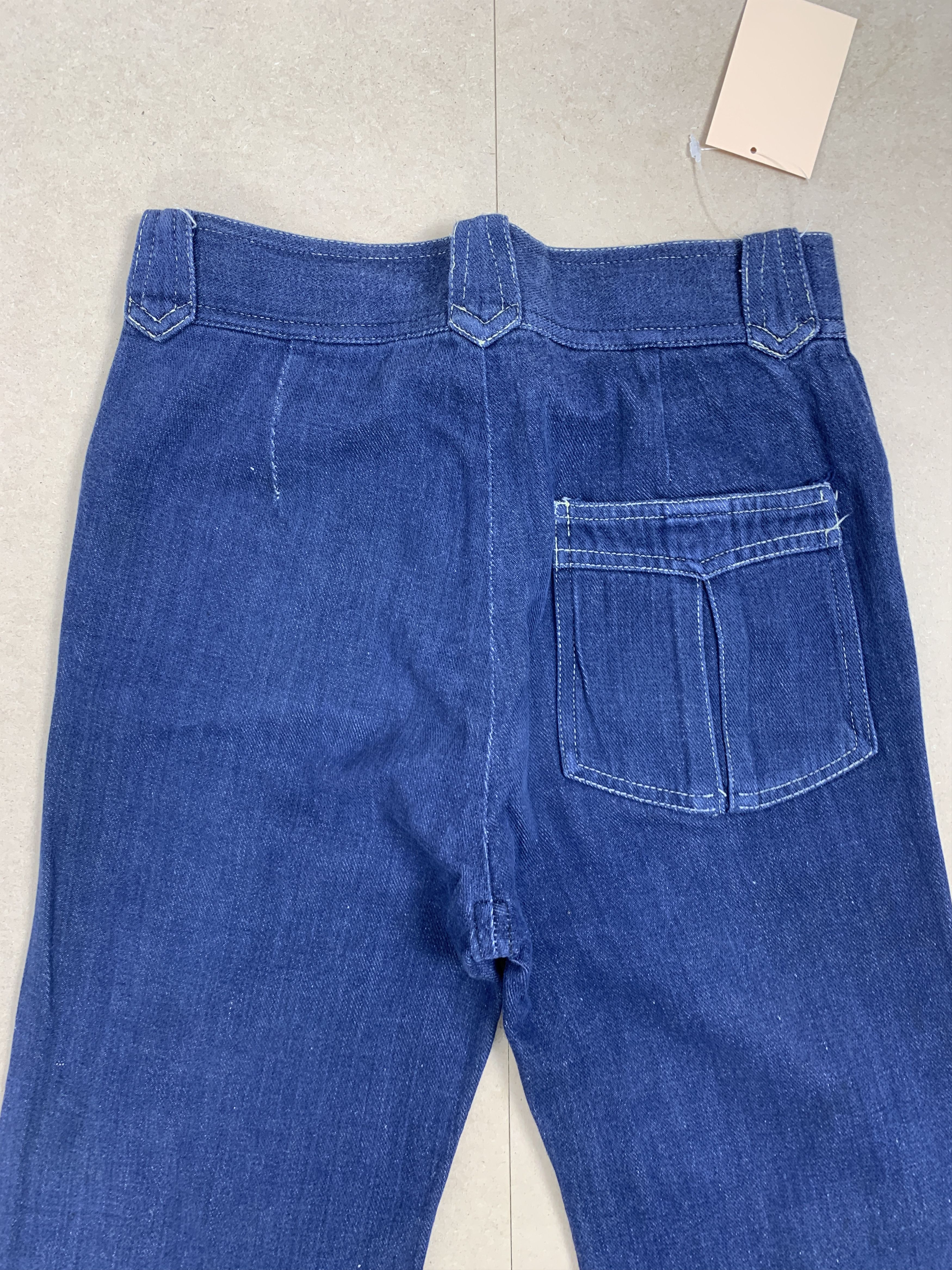 Japanese Brand Vintage 70s Retro Bell Bottom Flared Blue Jeans P0132 Size US 26 / EU 42 - 6 Thumbnail