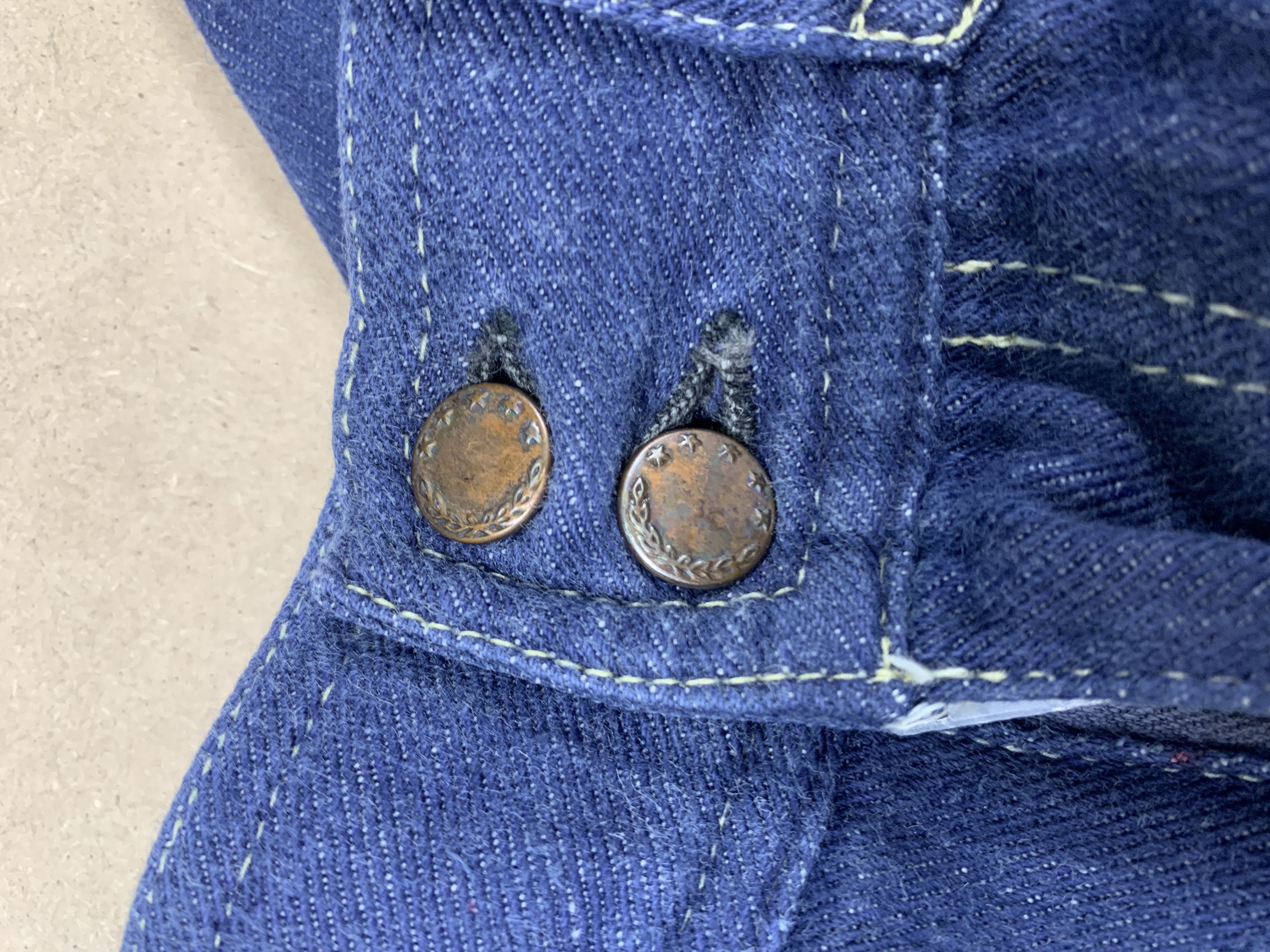 Japanese Brand Vintage 70s Retro Bell Bottom Flared Blue Jeans P0132 Size US 26 / EU 42 - 9 Thumbnail