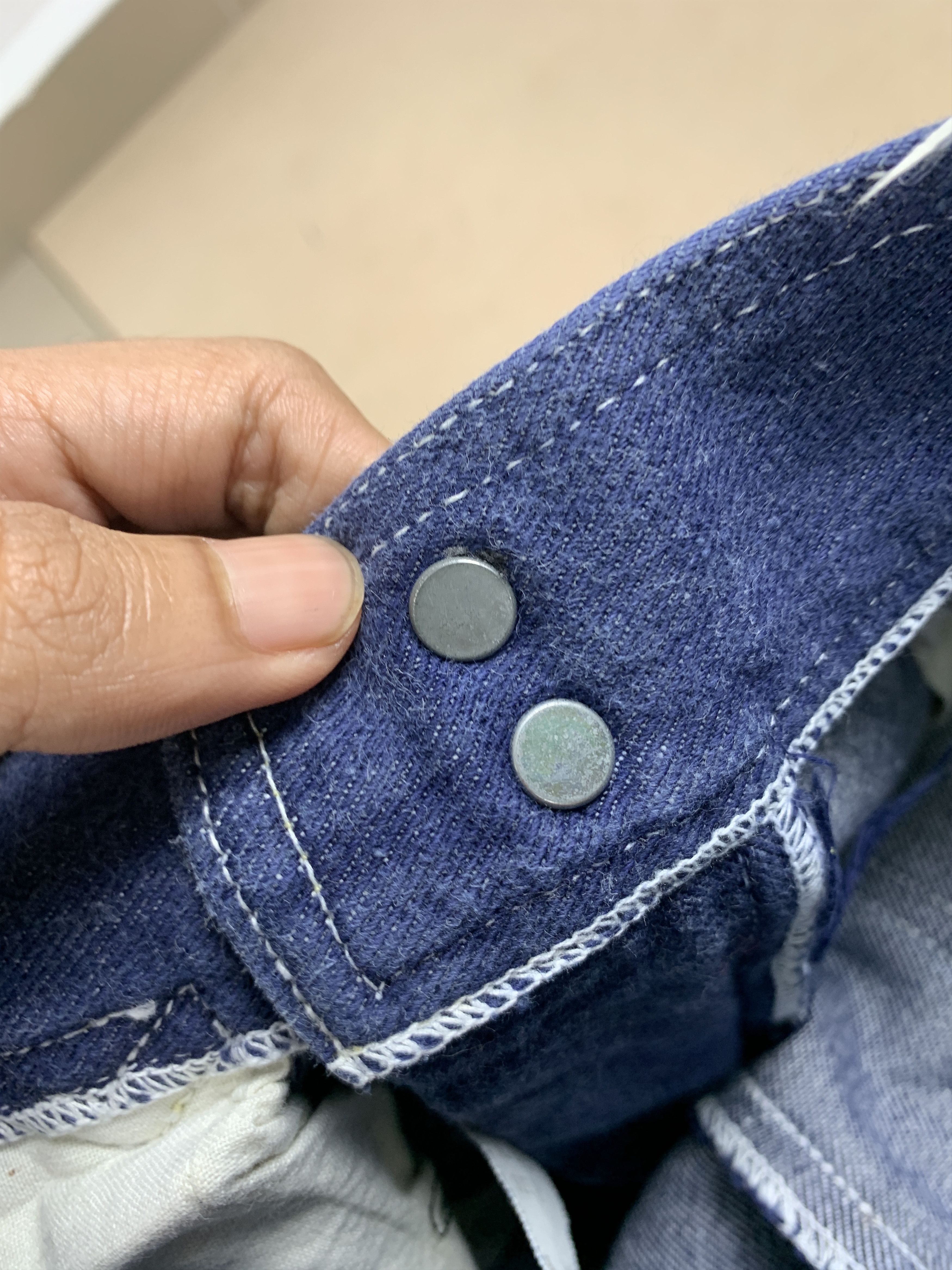 Japanese Brand Vintage 70s Retro Bell Bottom Flared Blue Jeans P0132 Size US 26 / EU 42 - 8 Thumbnail