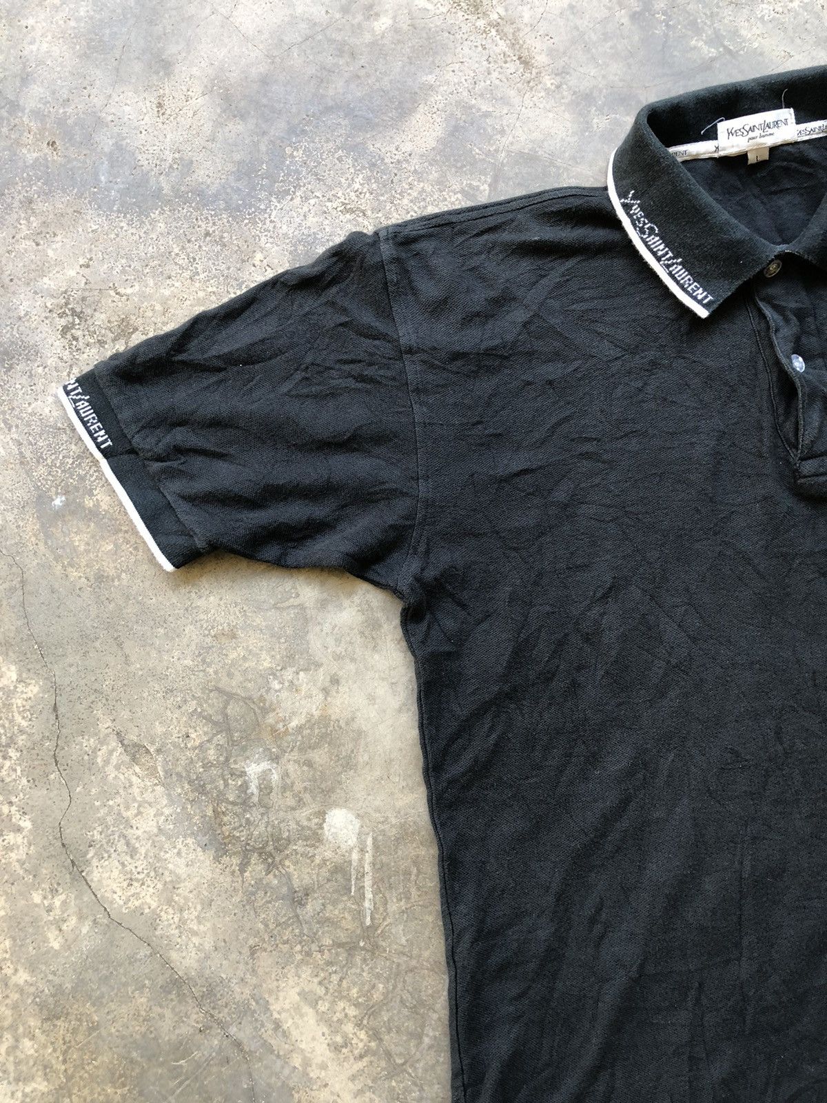 Yves Saint Laurent YSL Pour Homme Logo Collar Vintage Polo Shirt (L) Size US L / EU 52-54 / 3 - 4 Thumbnail