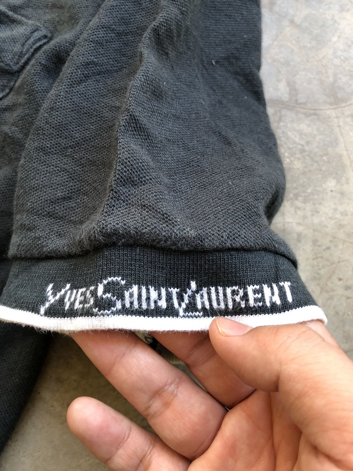 Yves Saint Laurent YSL Pour Homme Logo Collar Vintage Polo Shirt (L) Size US L / EU 52-54 / 3 - 9 Thumbnail